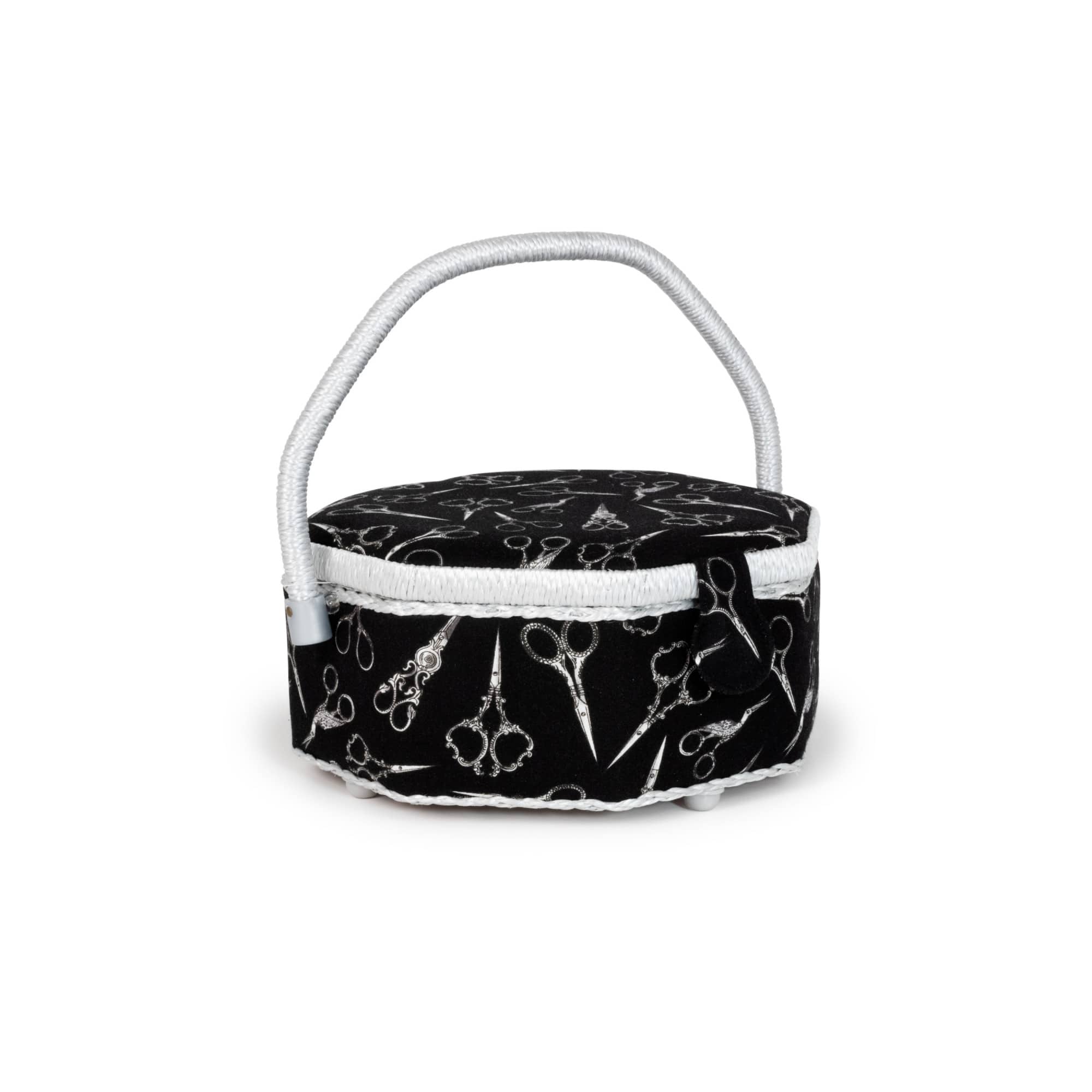 Dritz® Small Black Scissors Octagon Sewing Basket