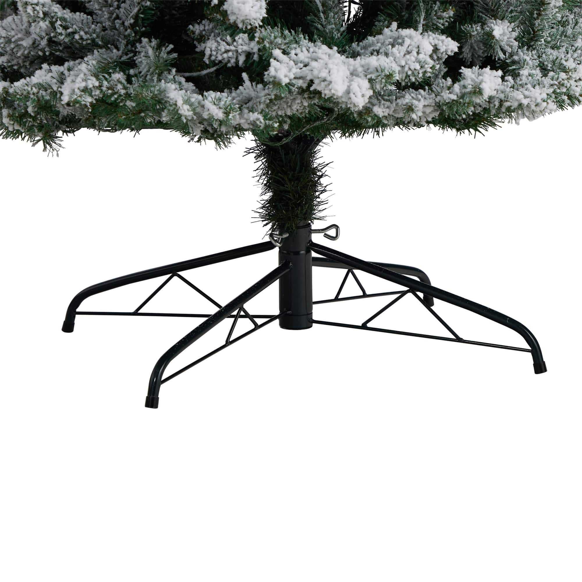 9ft. Pre-Lit Slim Flocked Montreal Fir Artificial Christmas Tree, White LED Lights