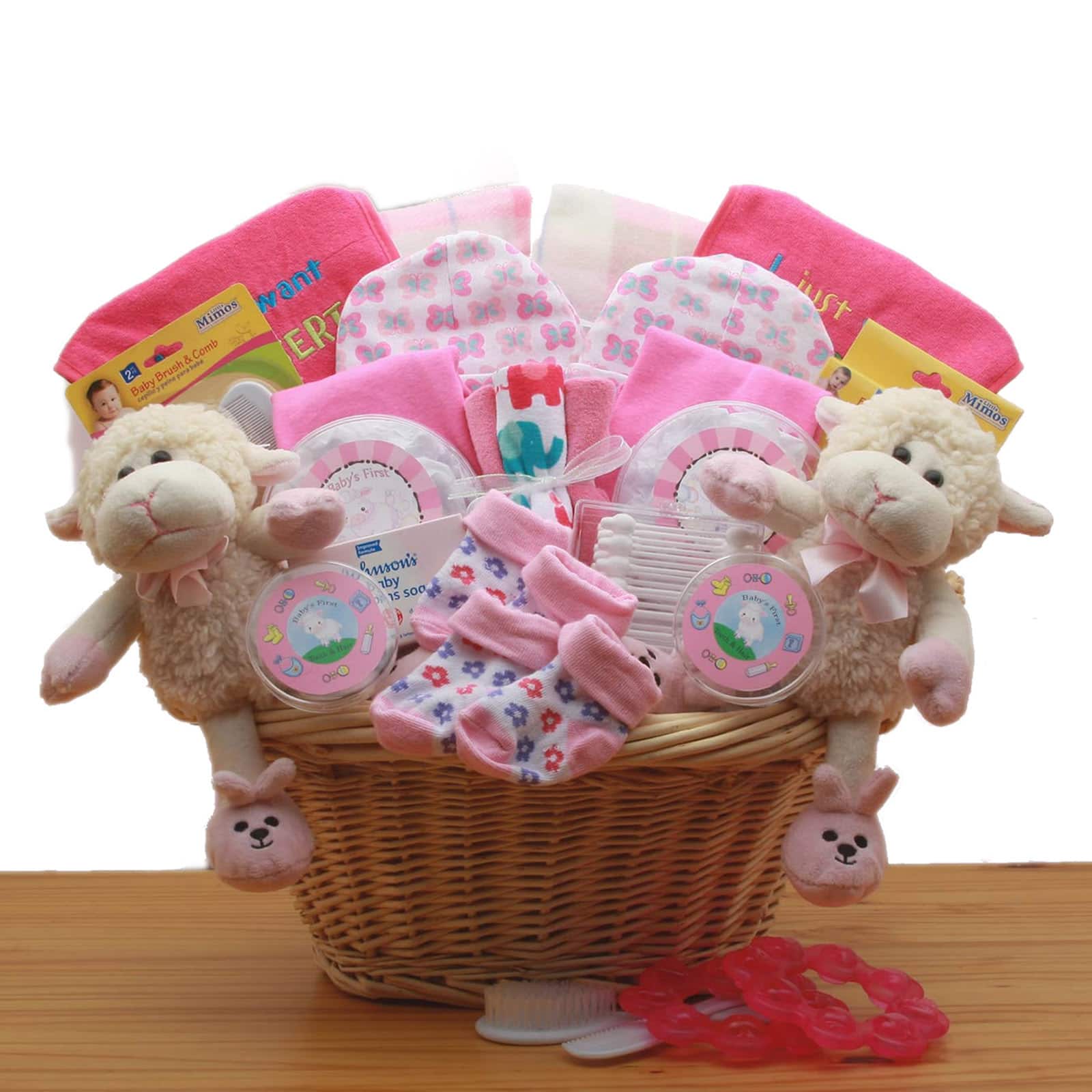 Double Delight Twins New Baby Girl Gift Basket