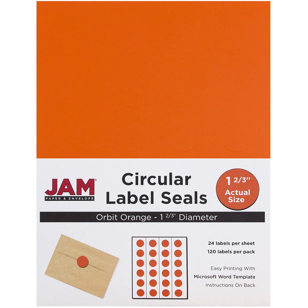 JAM Paper Orange Mailing Address Label Combo Set