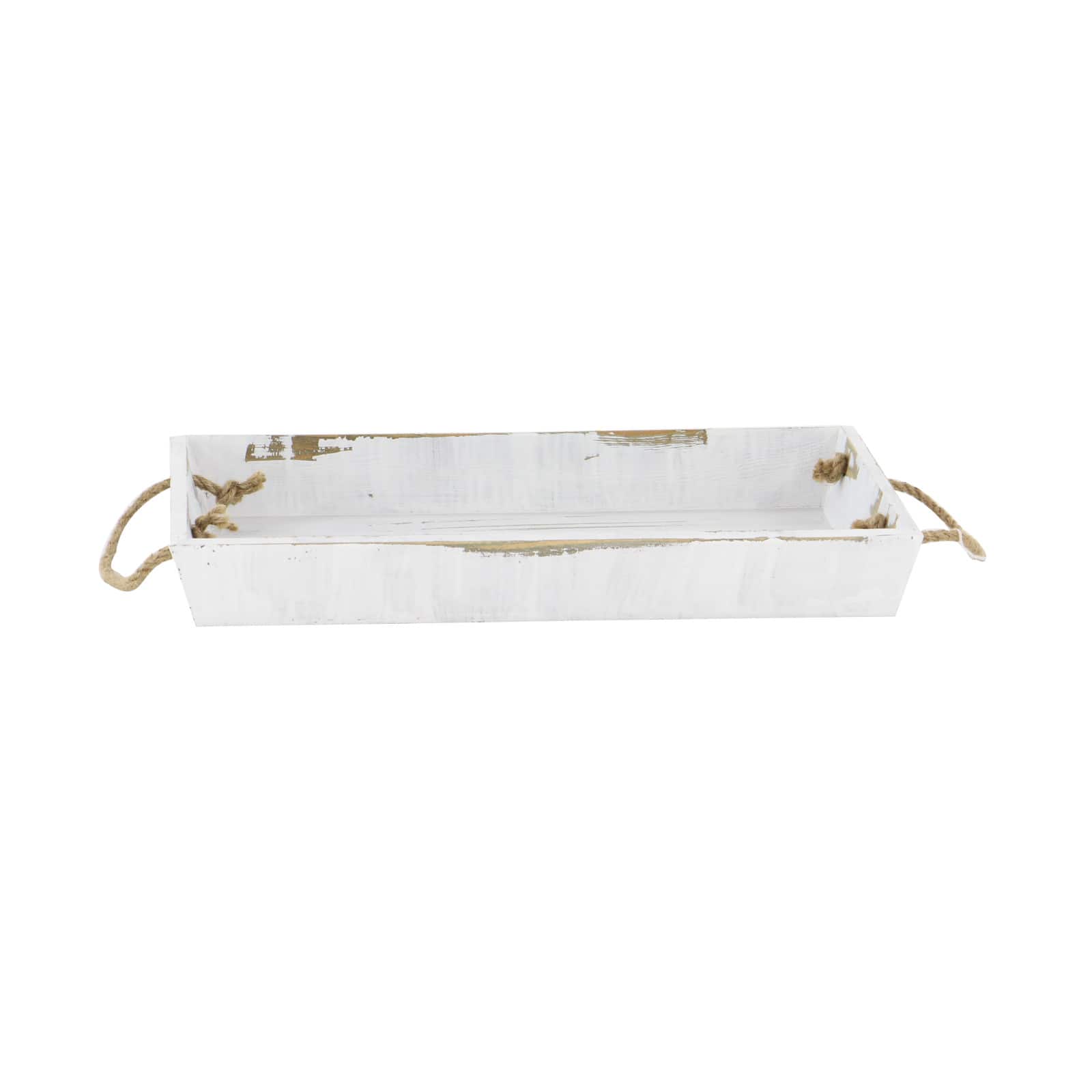 White Wood Coastal Tray Set