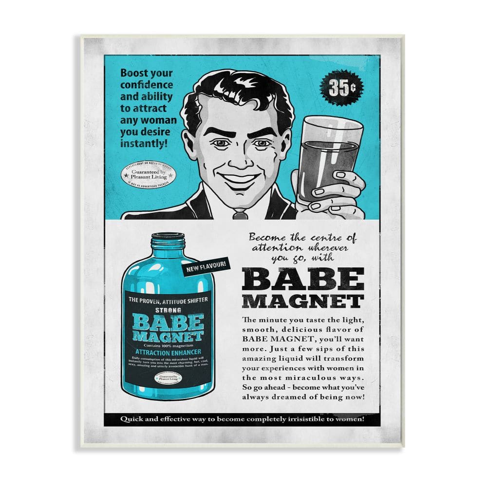 Stupell Industries Babe Magnet Vintage Comic Book Wall Plaque