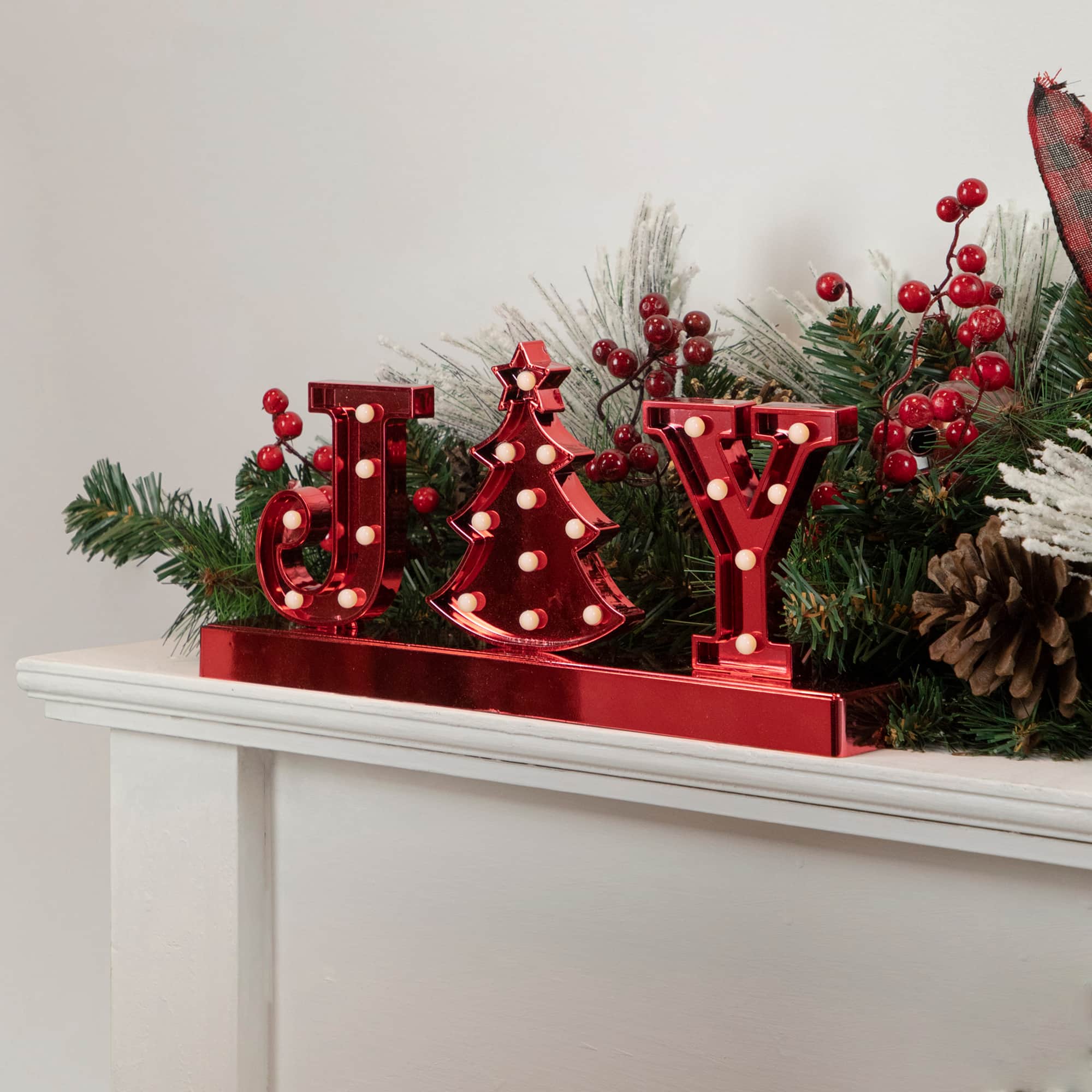 6.5" LED Red Joy Christmas Marquee Sign