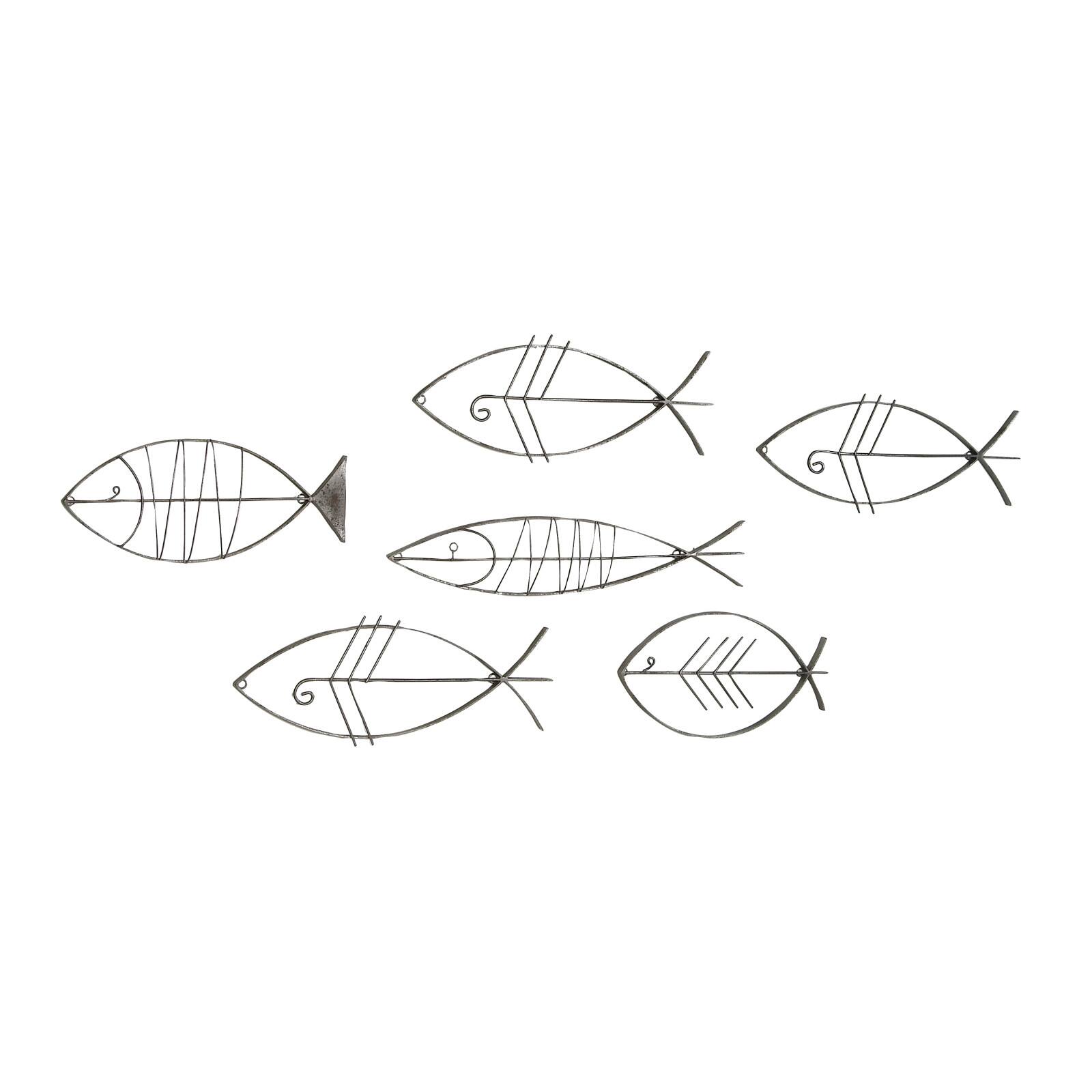 Set of 6 Black Metal Industrial Abstract Wall Decor, 16", 20", 24"