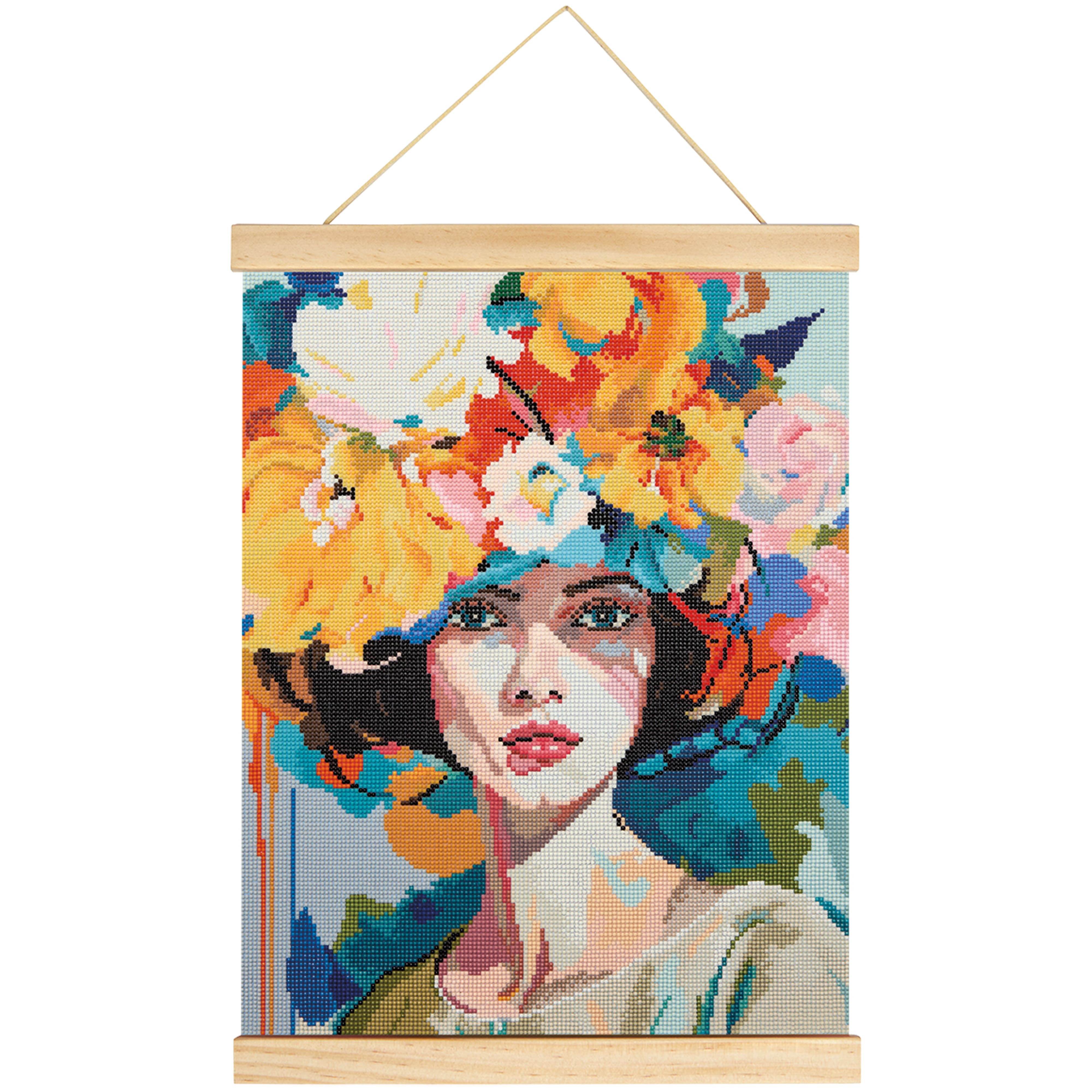 16" x 20" Flower Girl Diamond Art Kit with Wood Frame by Make Market®
