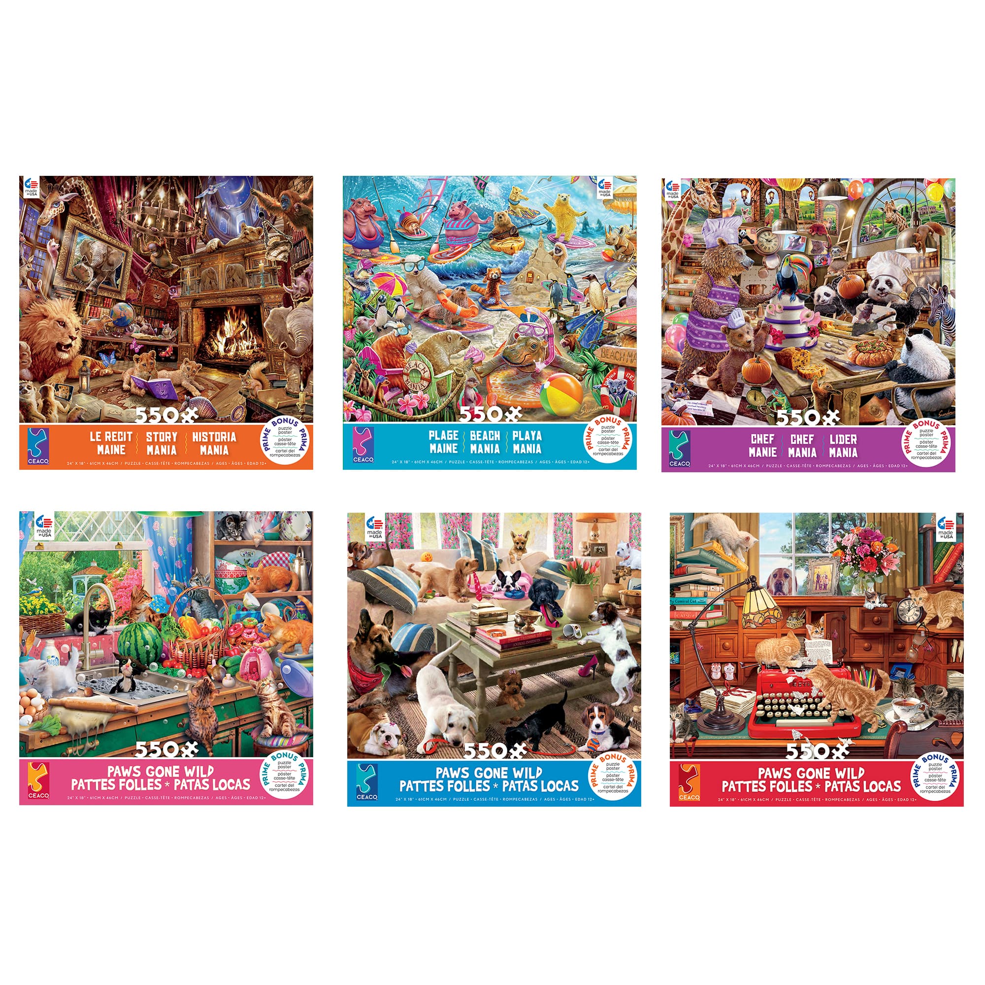 Assorted Ceaco® Paws Gone Wild 550 Piece Jigsaw Puzzle