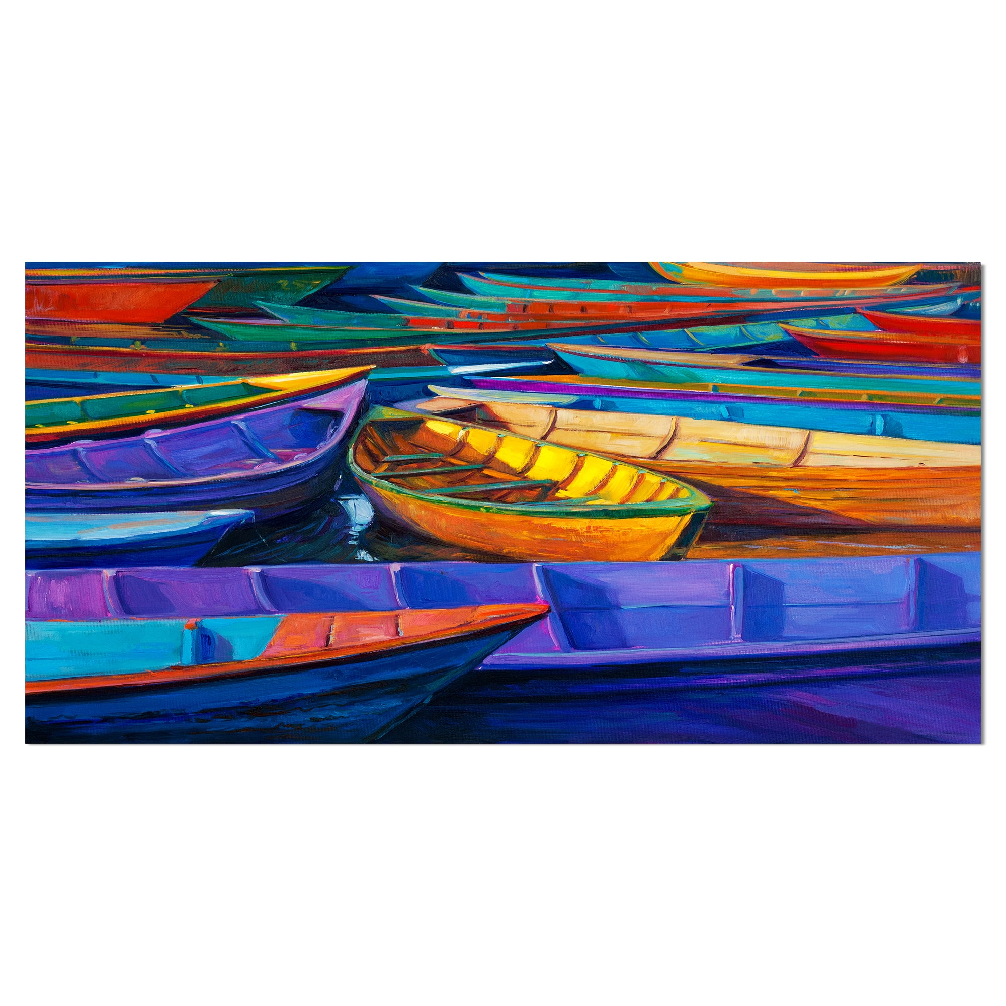 Designart - Boats at sunset