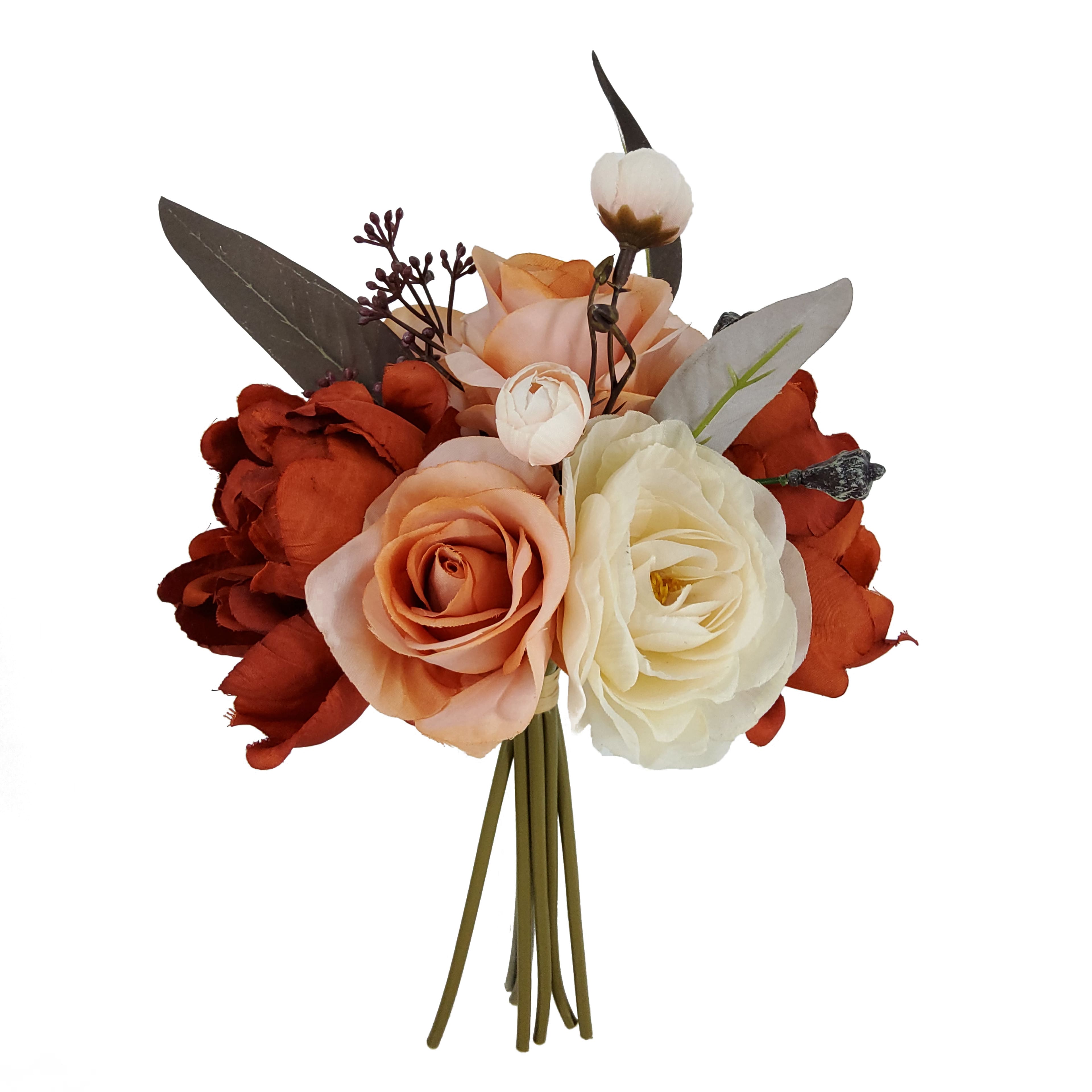 12" Orange Peony & Rose Mix Bouquet by Ashland®