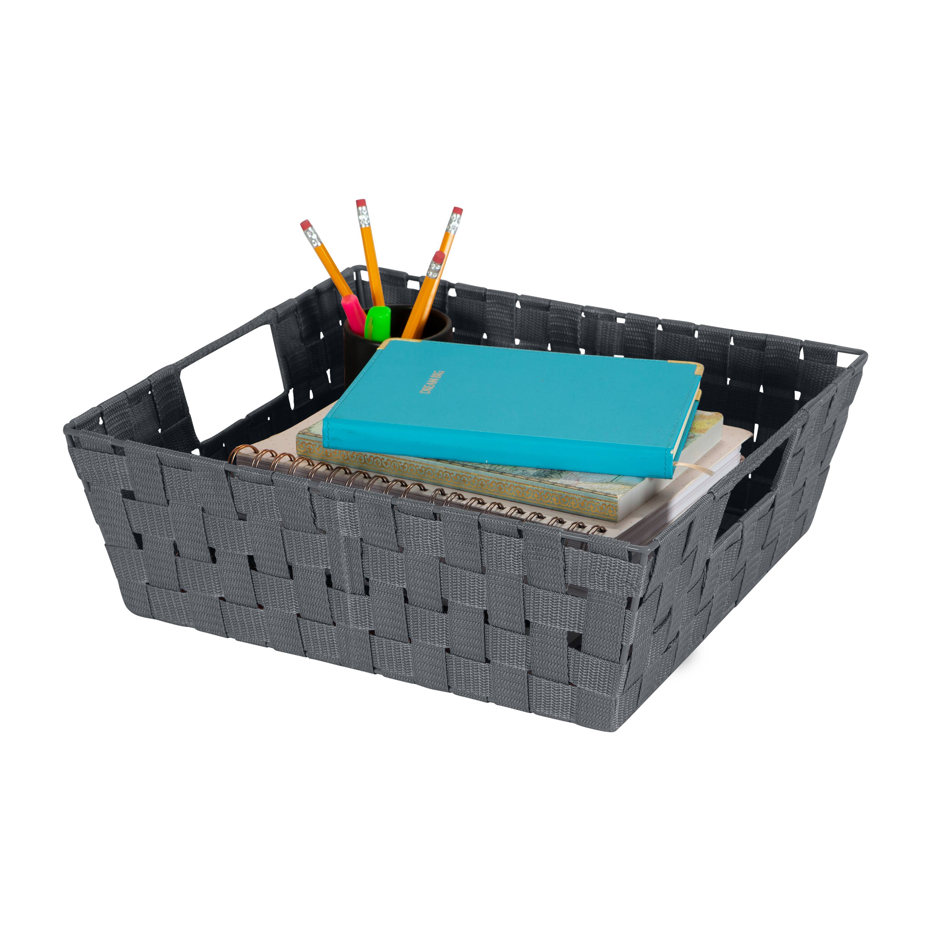 Simplify Gray Large Storage Shelf Tote Set