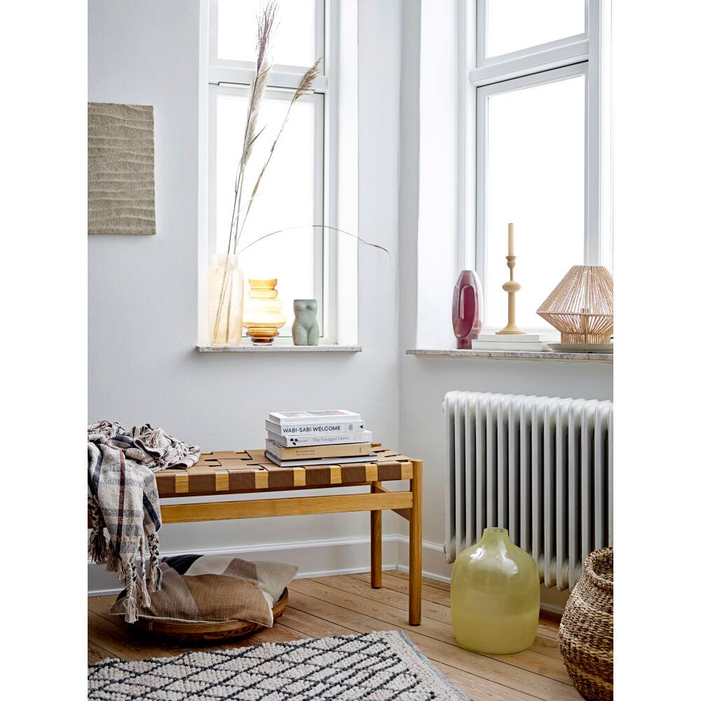 Hello Honey® Charcoal & Brown Woven Recycled Cotton Blend Plaid Throw with Tassels