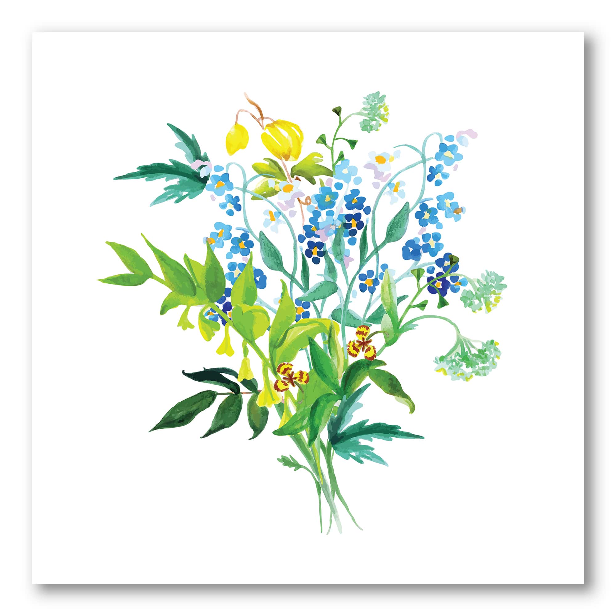 Designart - Meadow Flowers Garland - Farmhouse Canvas Wall Art Print