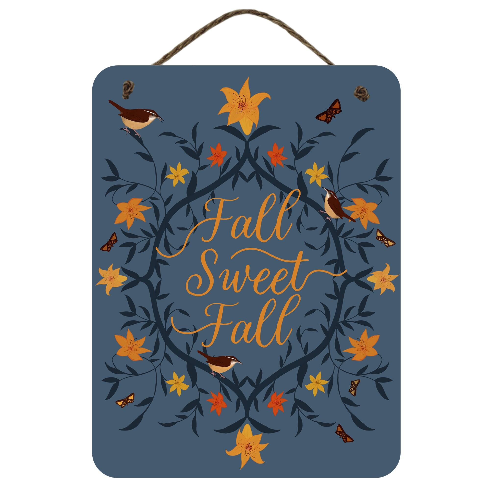 Courtside Market® 12" x 16" Fall Sweet Fall Hanging Wooden Artboard Wall Décor