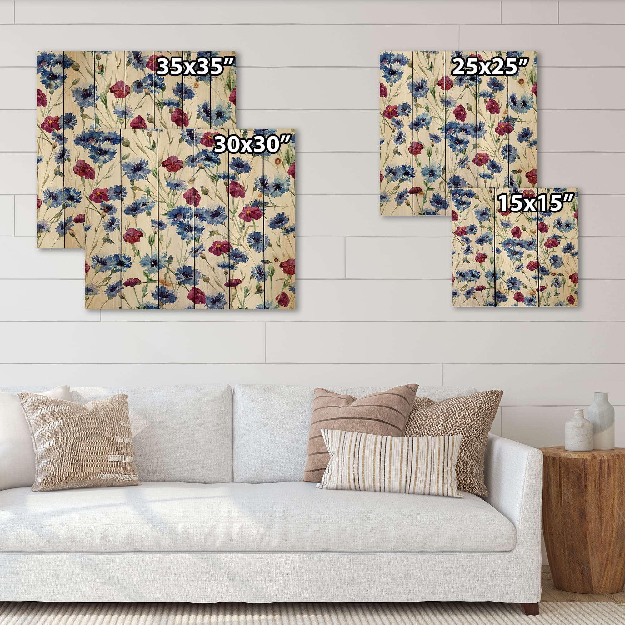 Designart - Blue and Red Wildflowers
