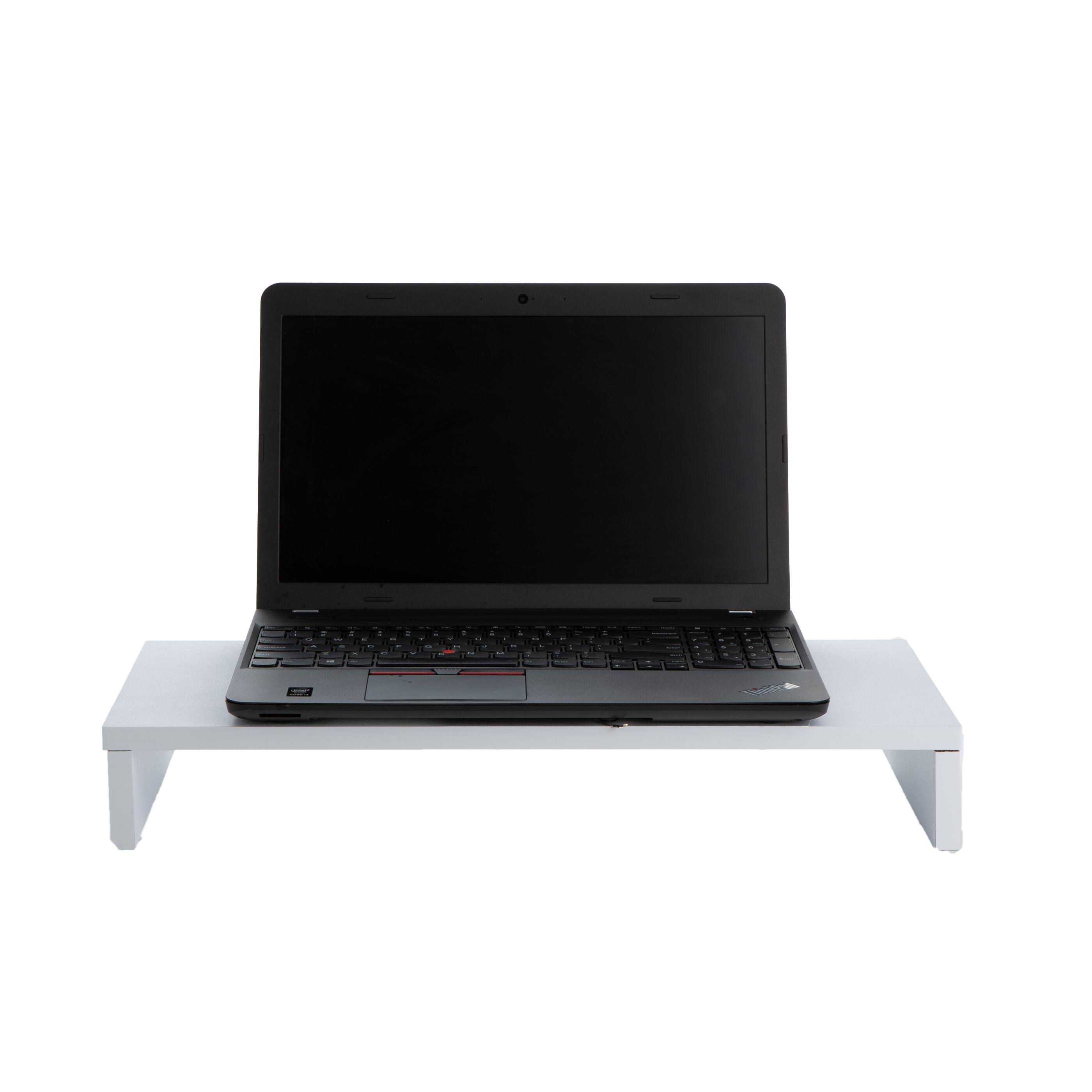 Mind Reader White Wooden Monitor Stand Riser