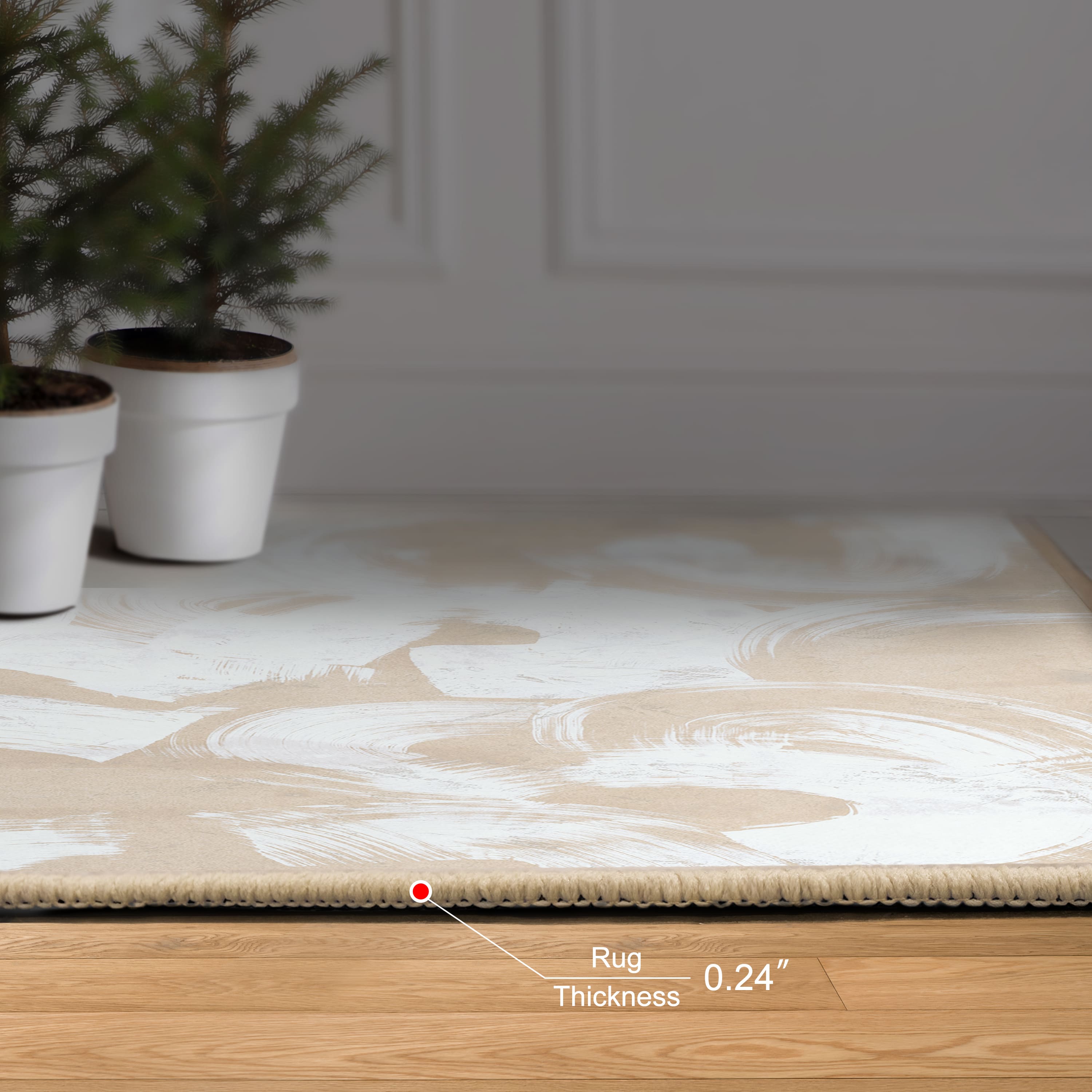 Empire Art Direct 5ft. x 7.5ft. Swish Stone I B Tapis D'Art Washable Abstract Area Rug