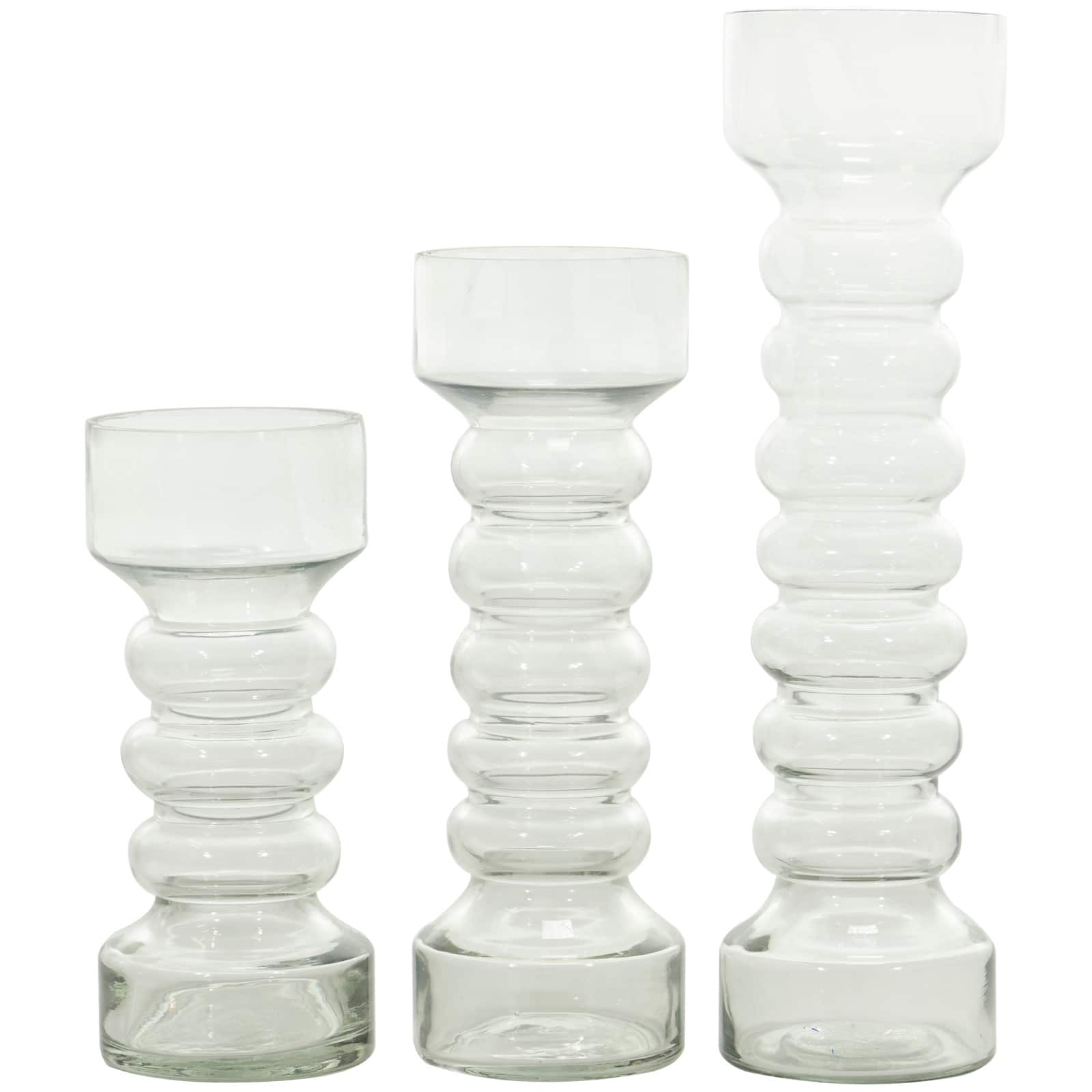 Clear Glass Candle Holder Set