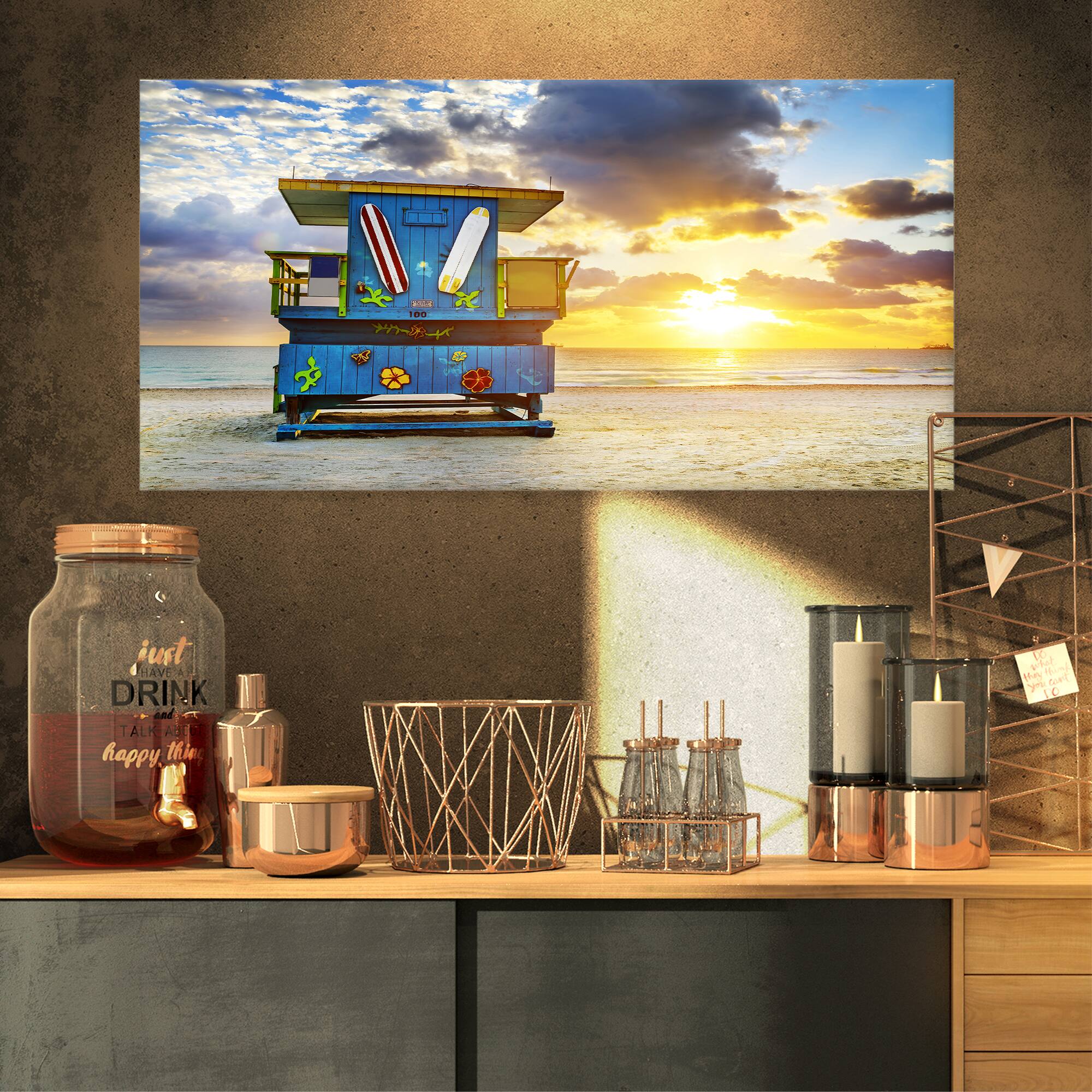 Designart - Miami South Beach Sunrise