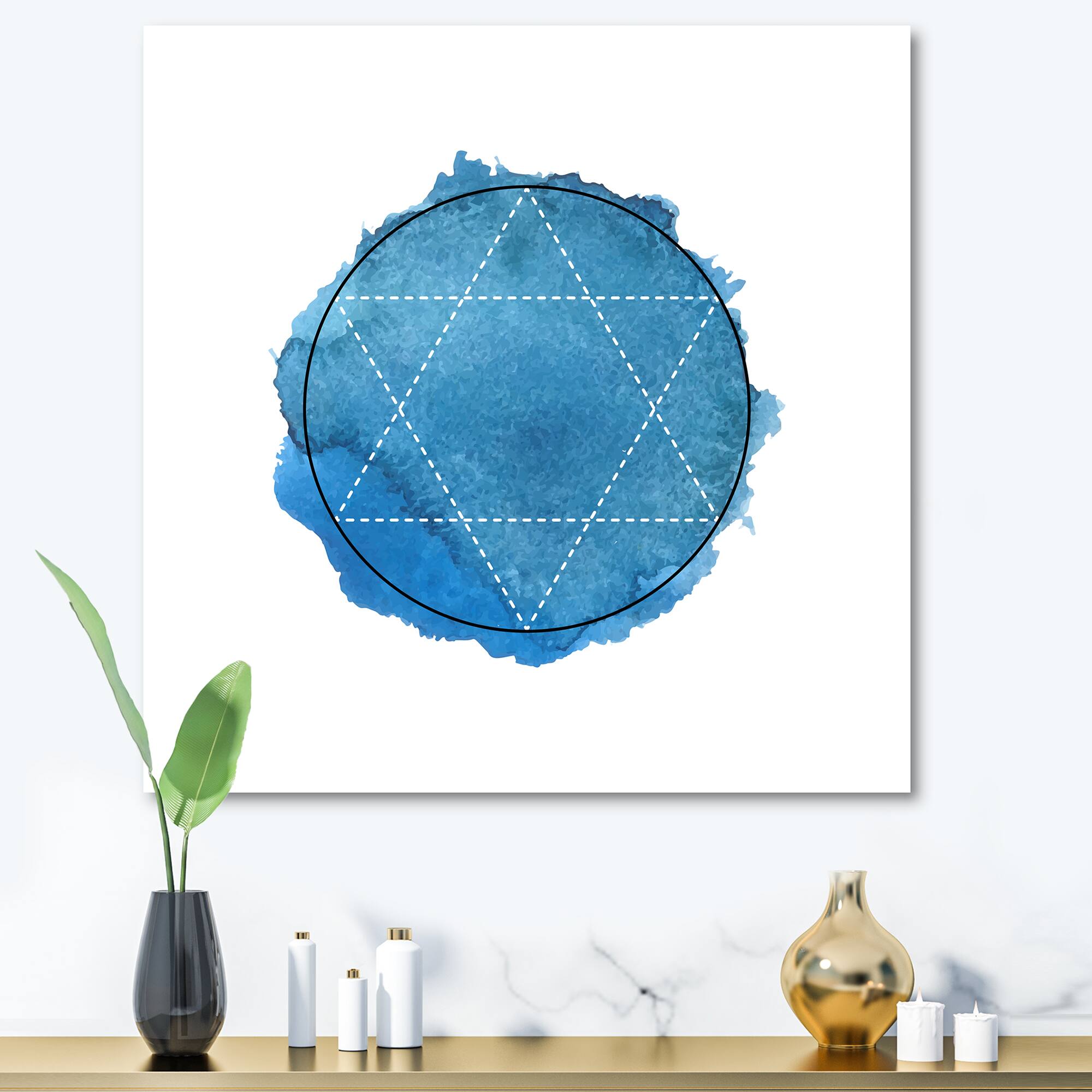 Designart - Symbol of Alchemy and Sacred Geometry III - Bohemian & Eclectic Canvas Wall Art Print