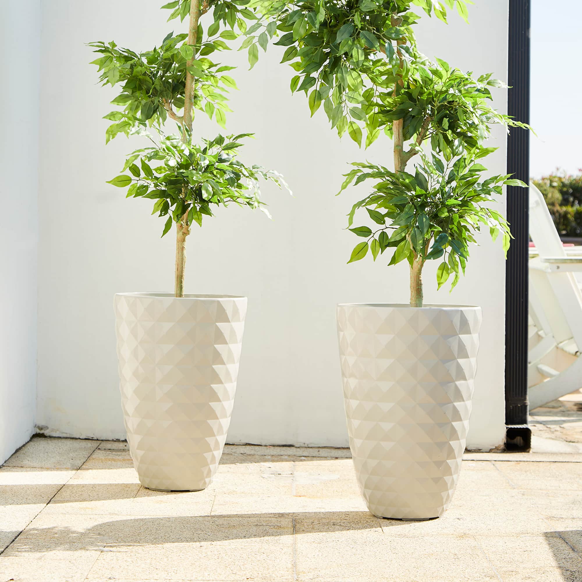 Glitzhome® 19.7" Eco-Friendly Oversized Faux Ceramic Pot Planters, 2ct.