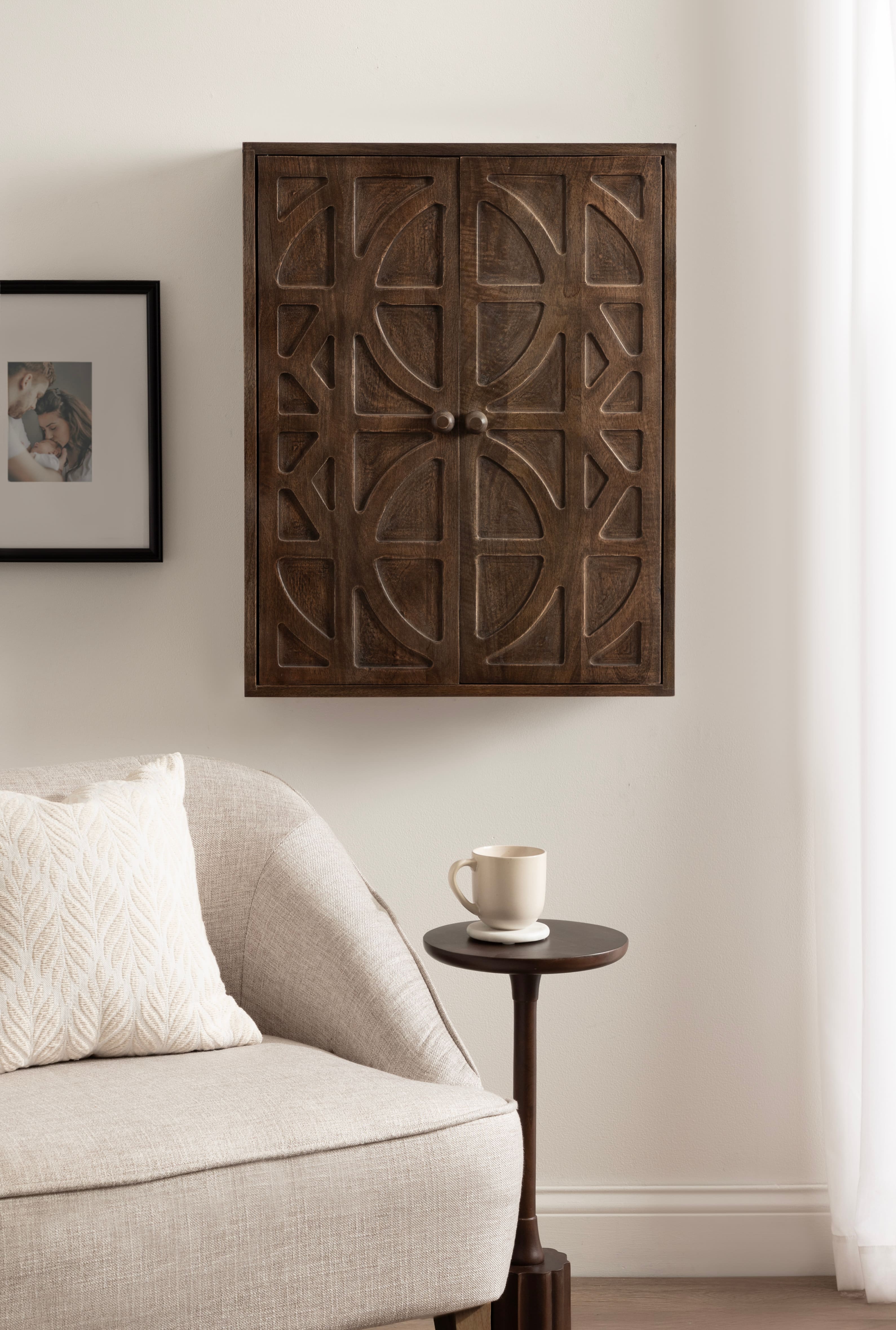 Kate and Laurel Galliene Wood Wall Cabinet with Two Shelves