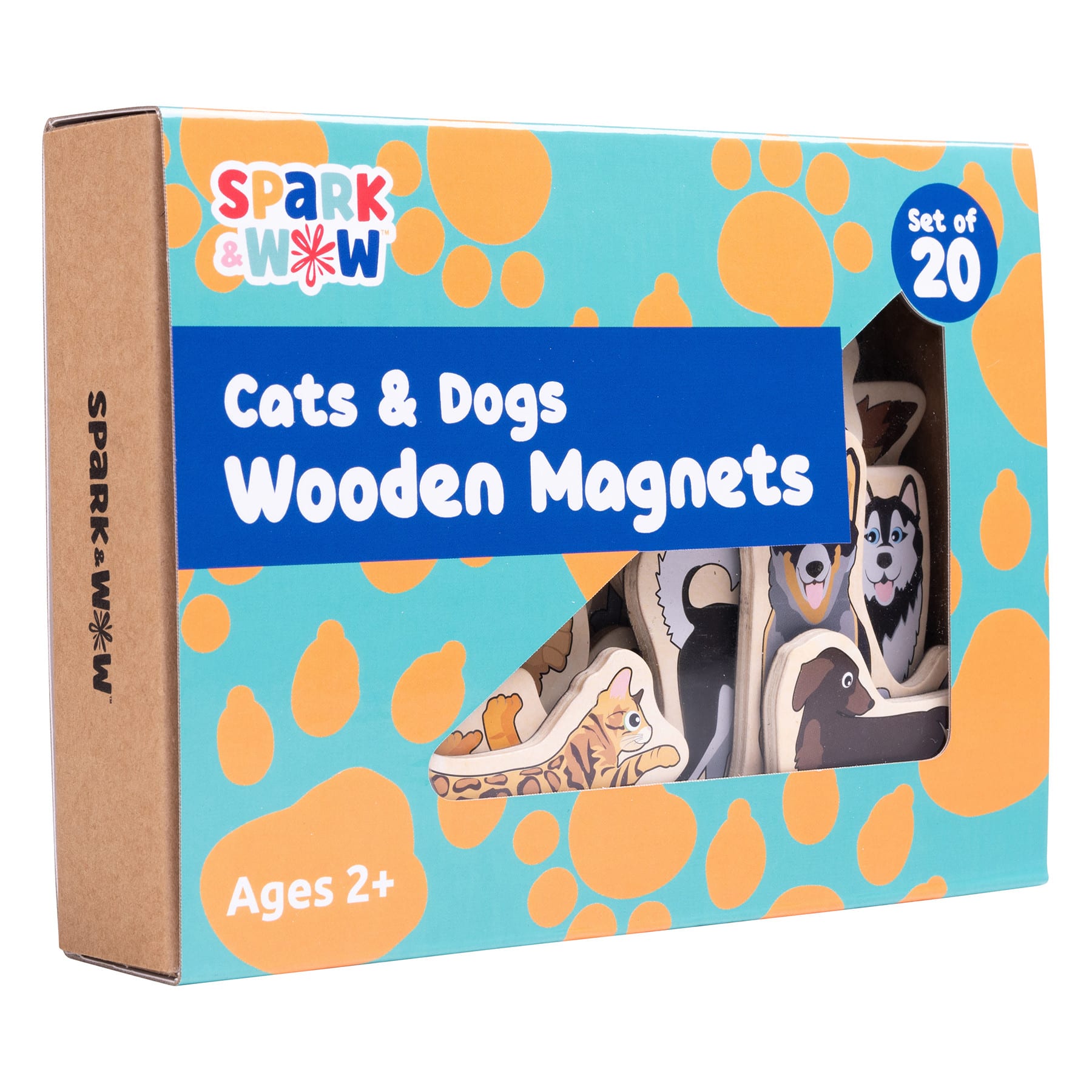 Spark & Wow Wooden Cats & Dogs Magnet Set