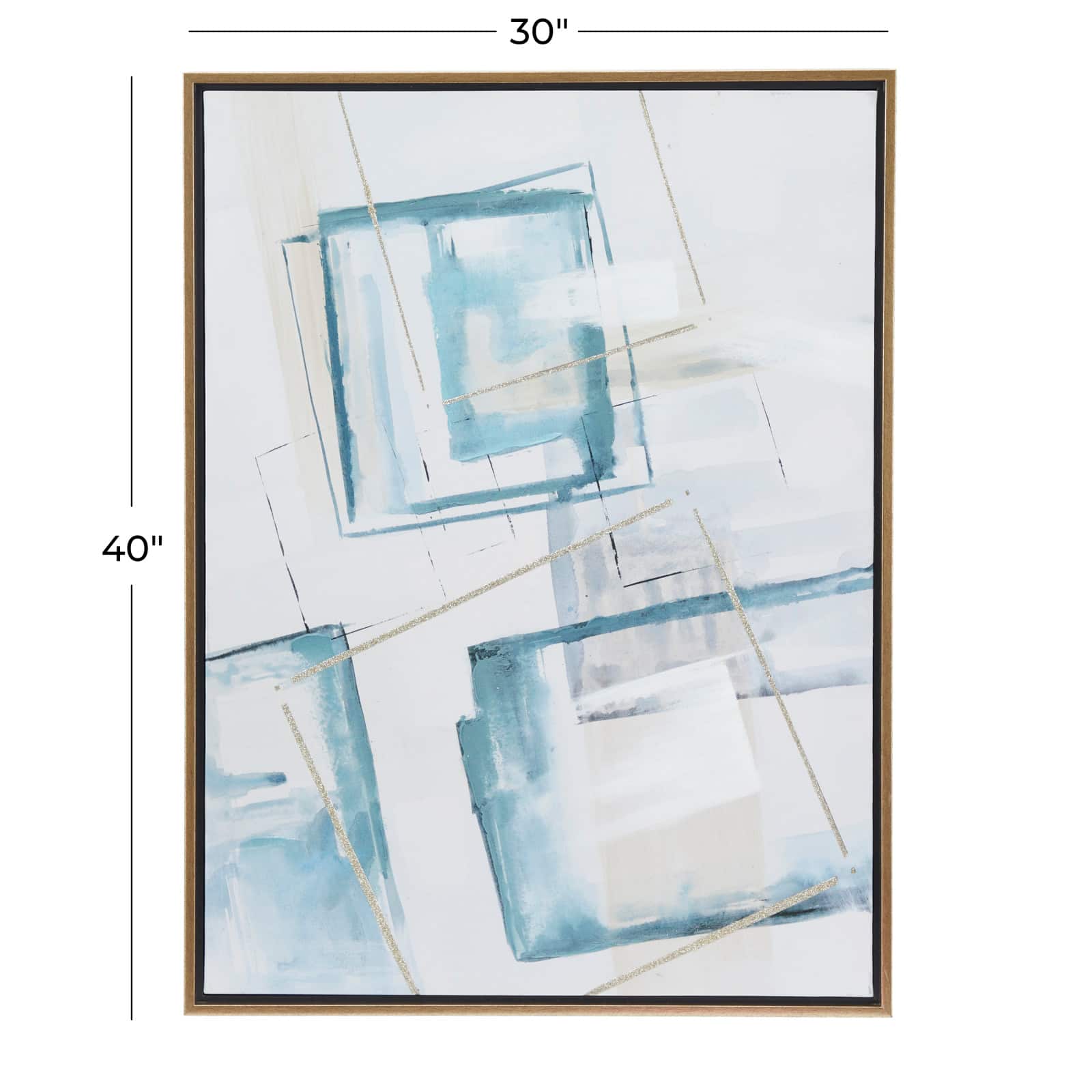 White Wood Modern Framed Wall Art 39" x 30" x 1"