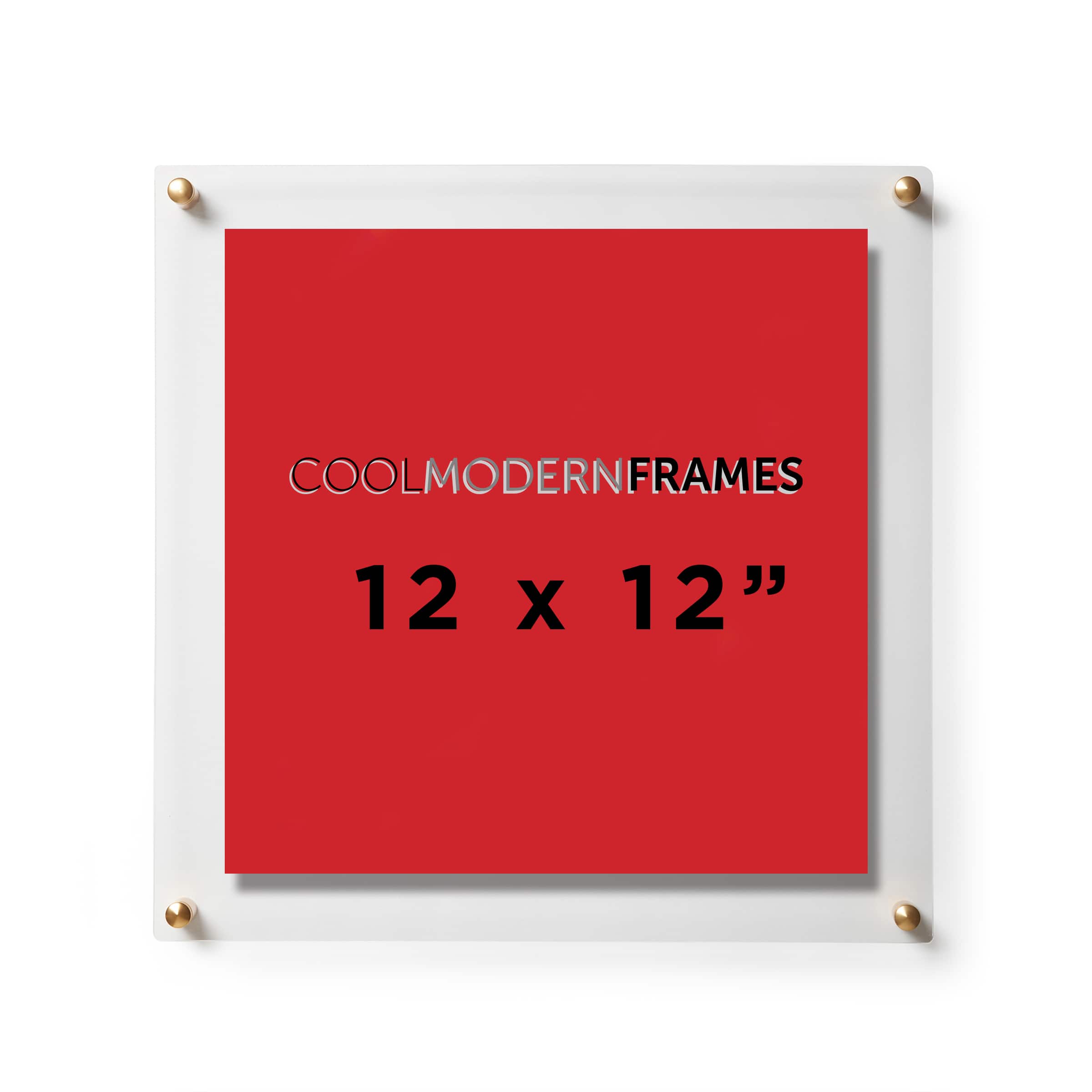 Cool Modern Frames Clear Acrylic Float Frame with Gold Hardware