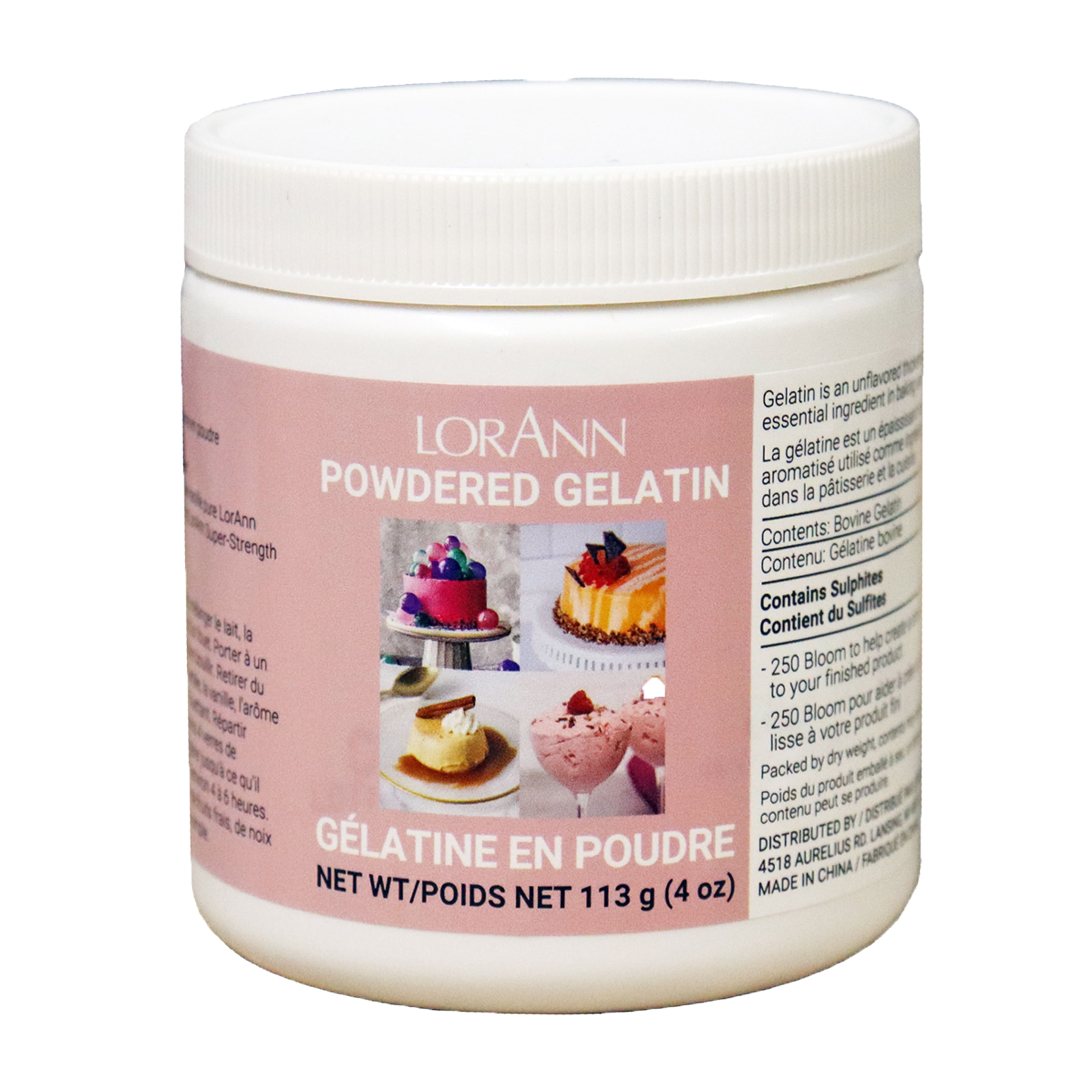 Gélatine en poudre de LorAnn, 113 g