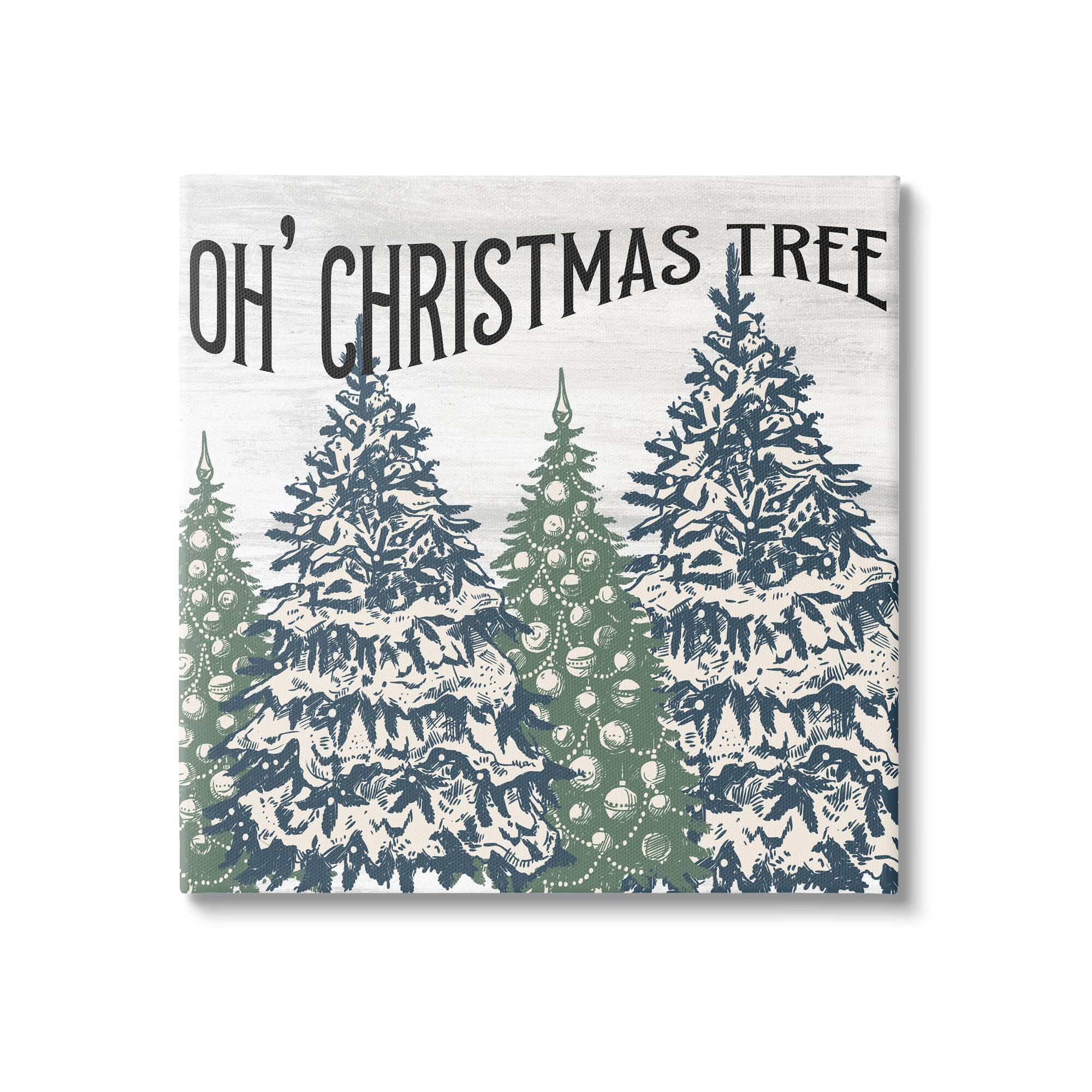 Stupell Industries Oh Christmas Tree Vintage Canvas Wall Art