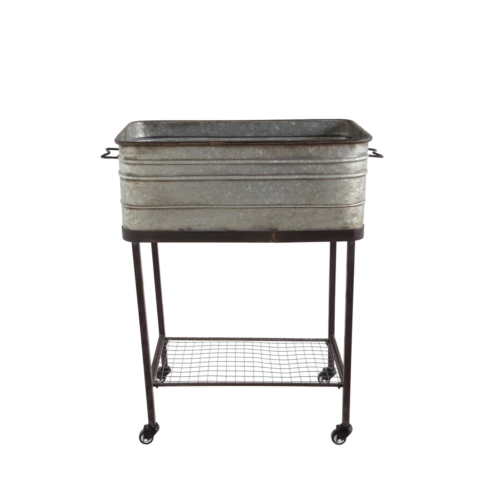 Hello Honey® 34" Metal Bucket & Planter on Stand with Casters