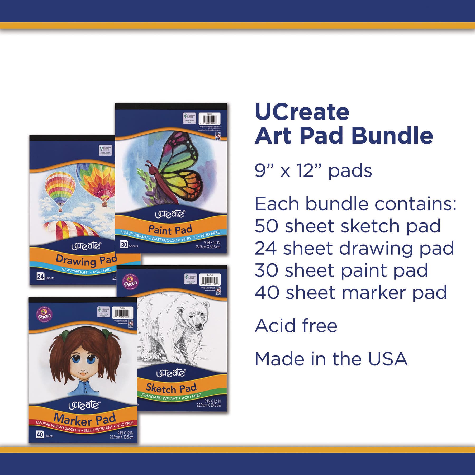 UCreate® 9" x 12" Art Pad Bundle Set
