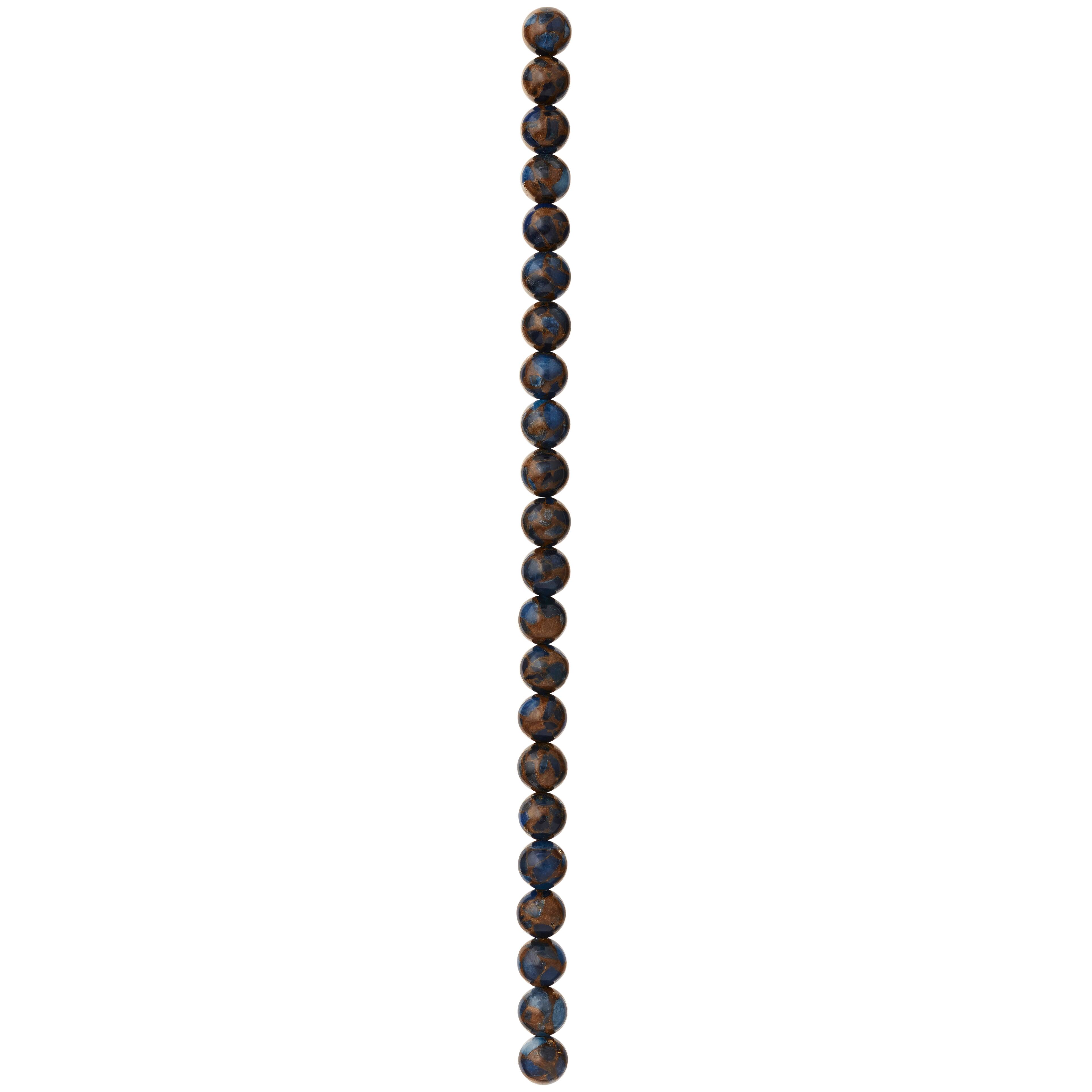 12 Pack: Sapphire Impression Jasper Round Beads, 8mm by Bead Landing®