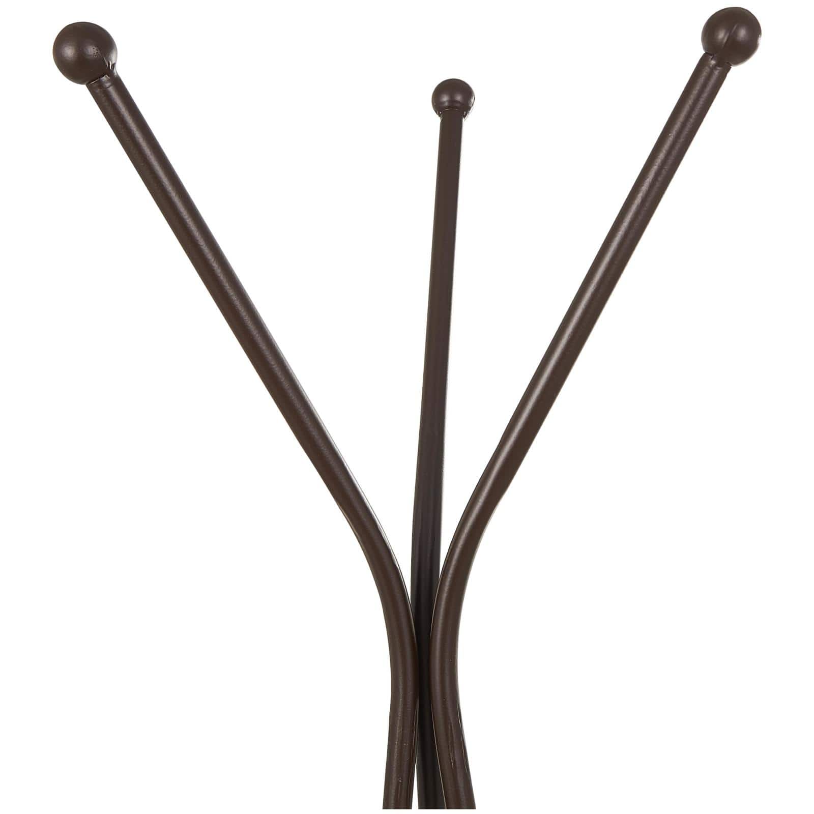 6ft. Brown Metal Geometric 3-Hanger Coat Rack with Basket