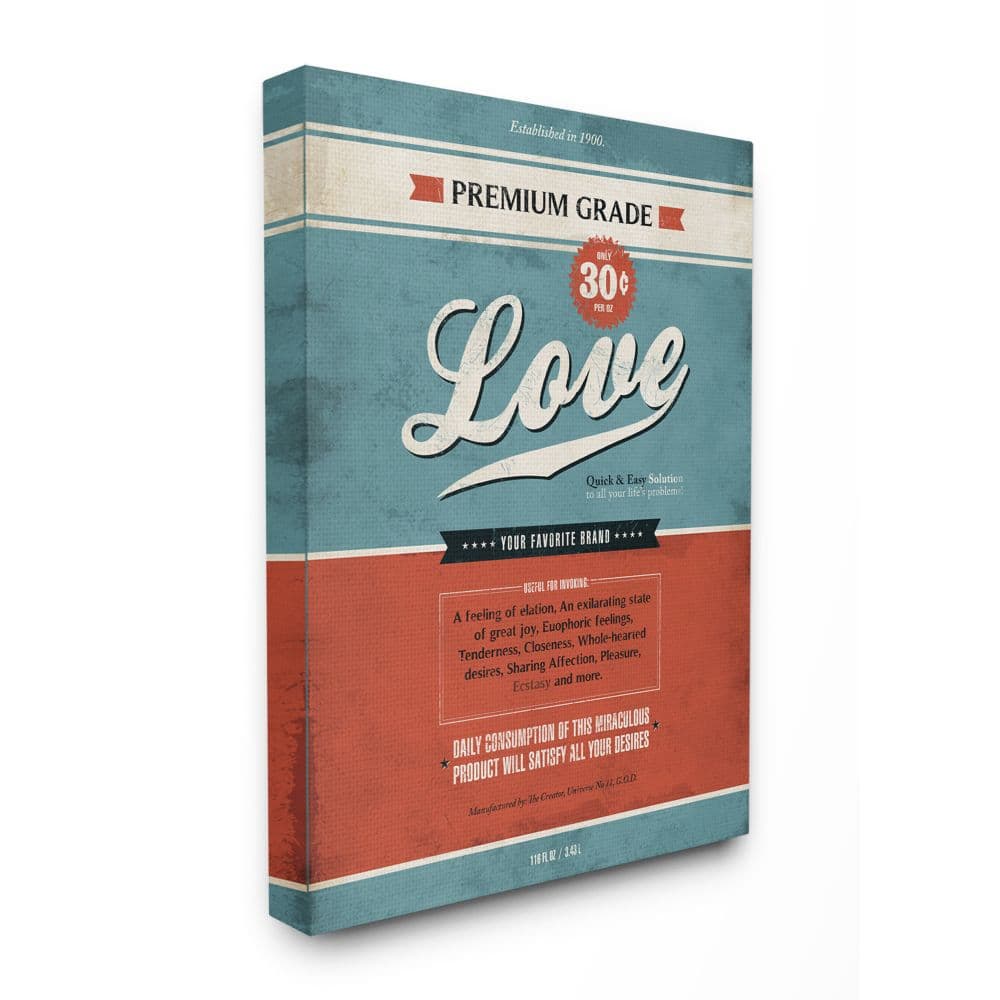 Stupell Industries Premium Grade Love Canvas Wall Art in Blue | 30" x 40" | Michaels&Acirc;&reg;