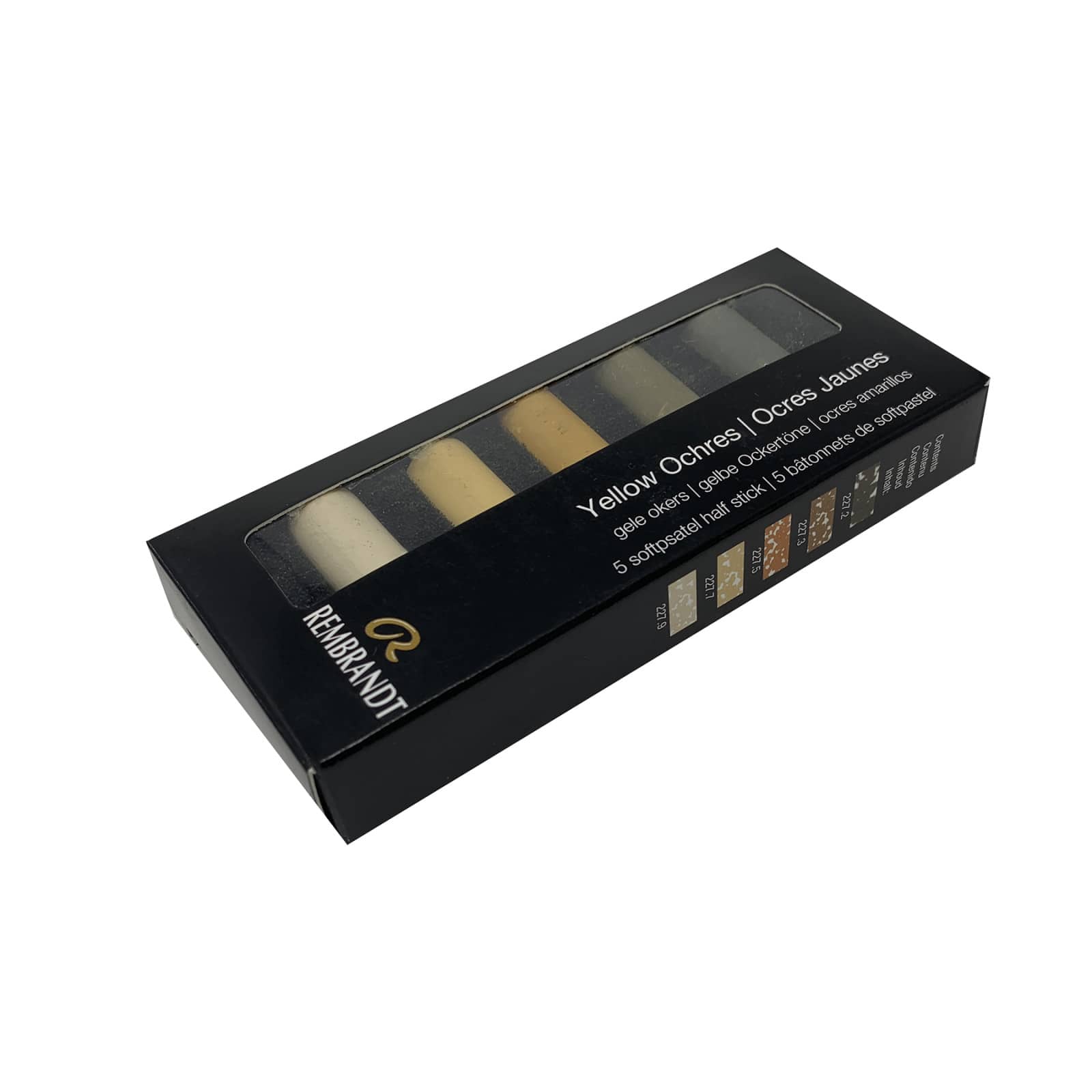 Rembrandt 5 Color Yellow Ochres Half Stick Soft Pastel Set