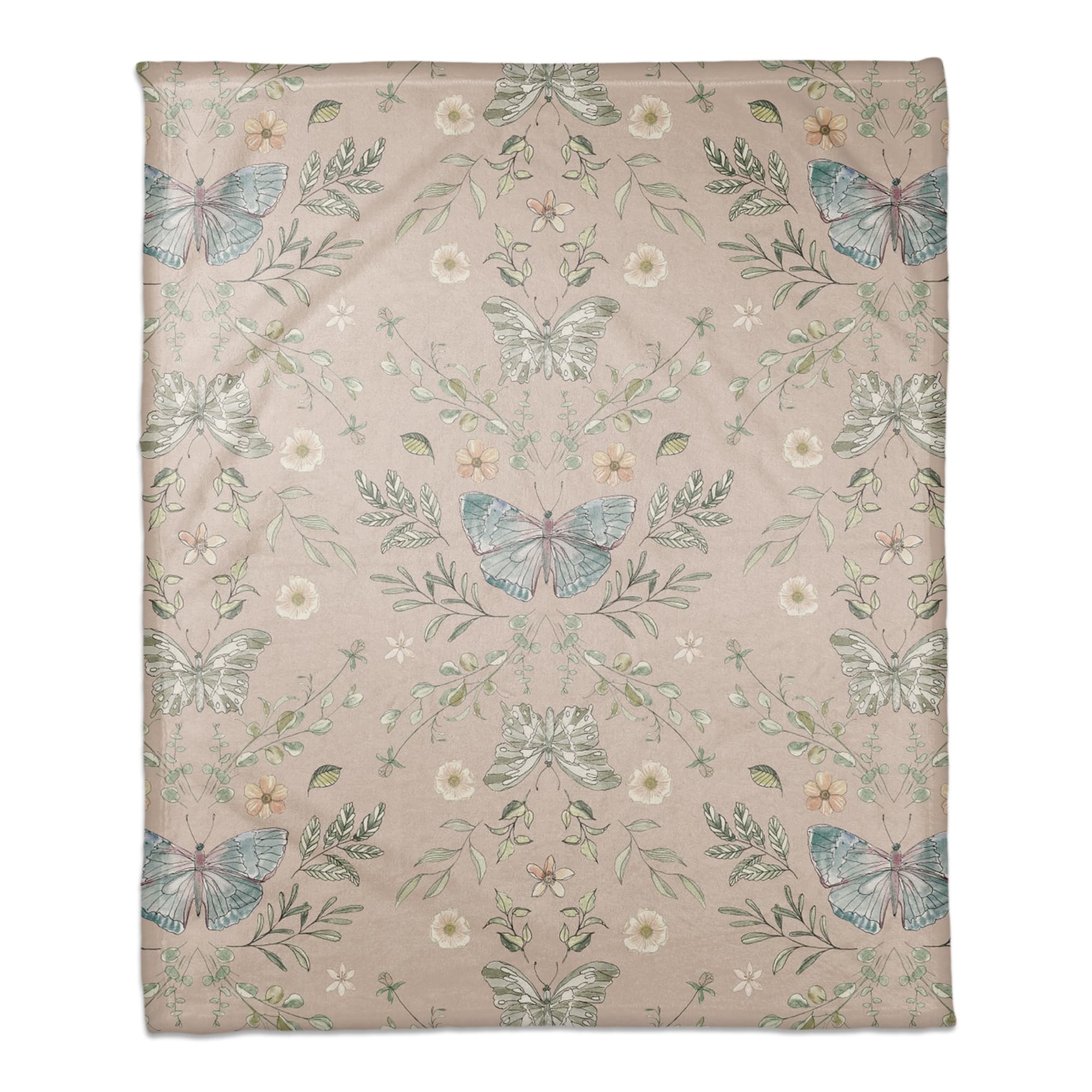 Butterfly Pattern Coral Fleece Blanket