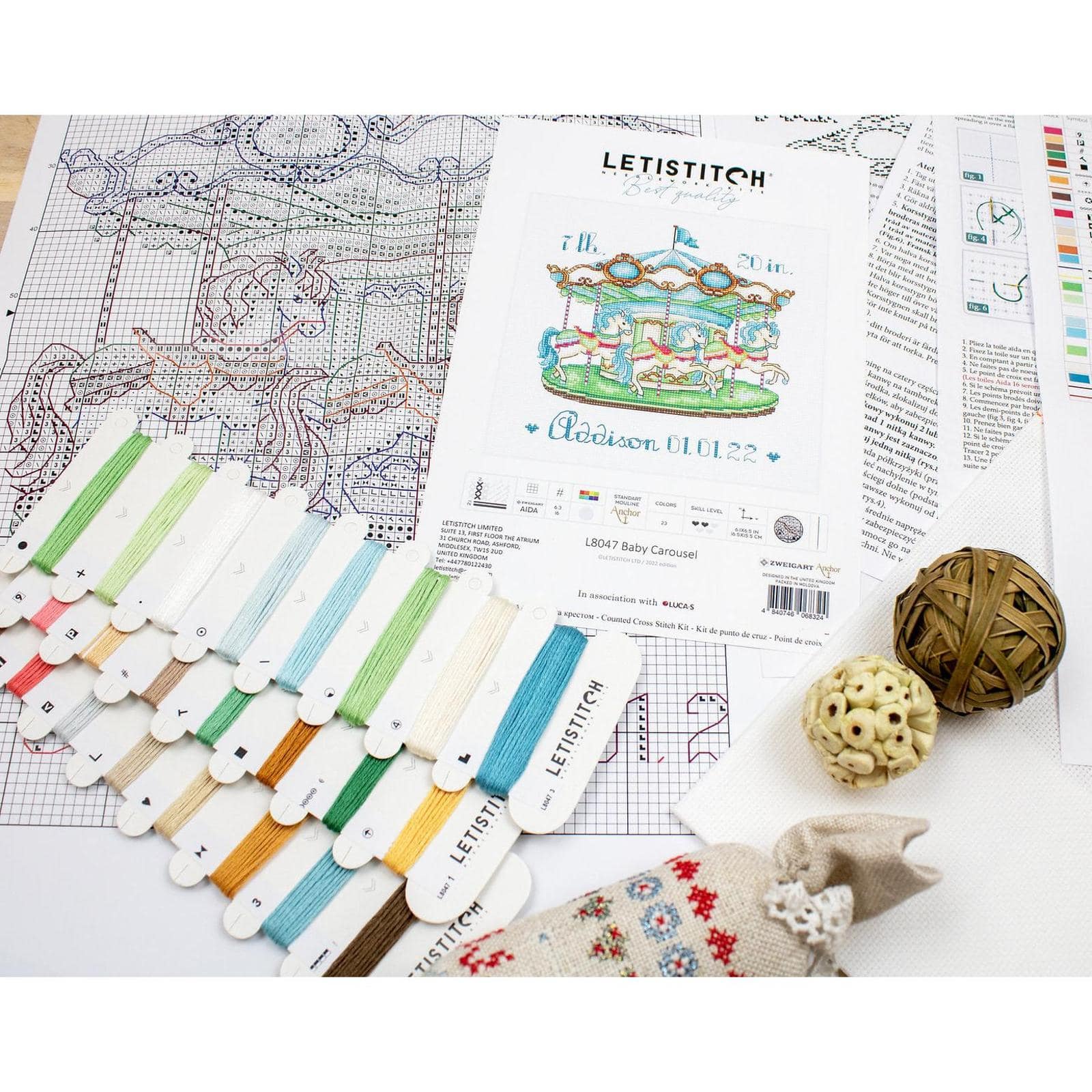 Letistitch Baby Carousel Counted Cross Stitch Kit