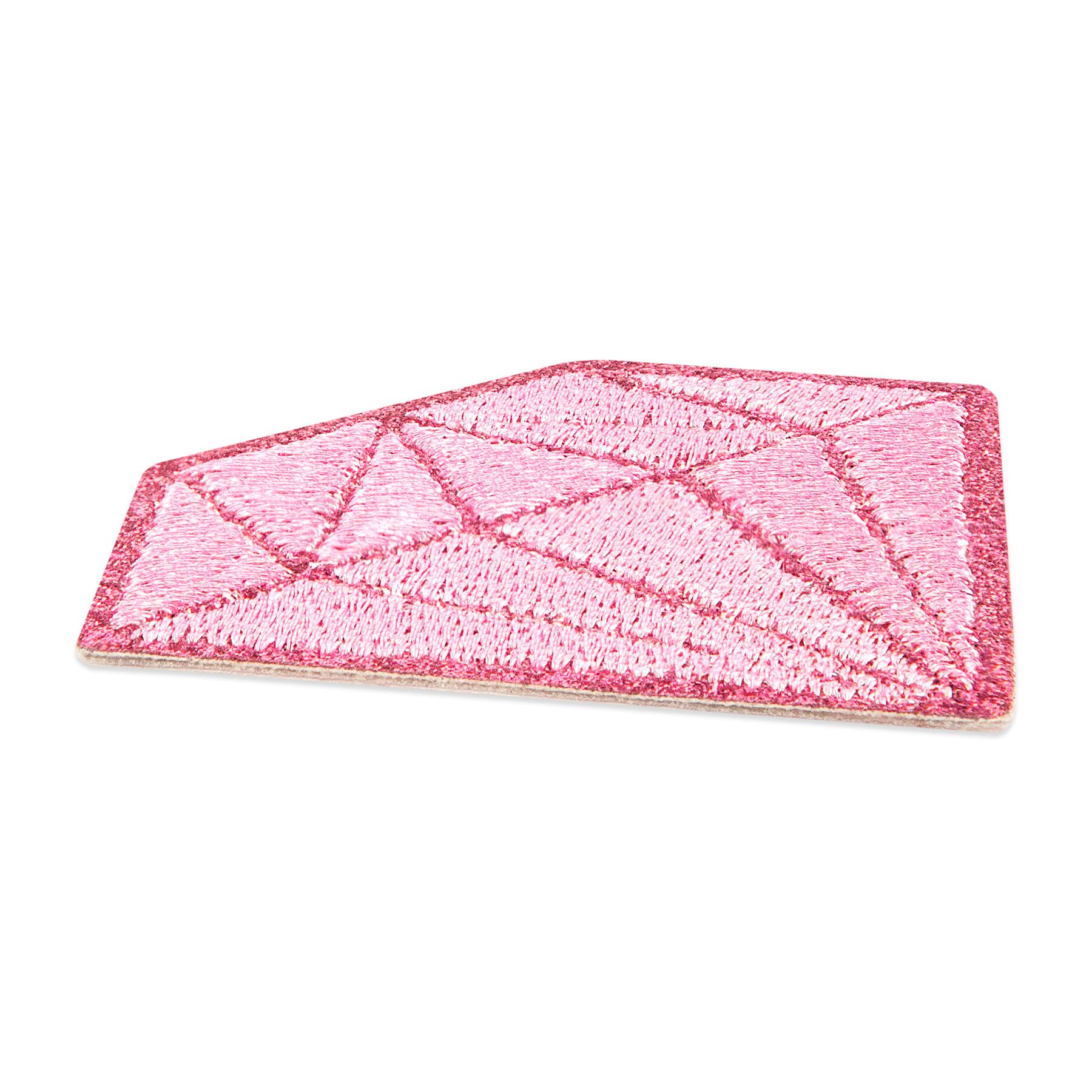 Pink Diamond Embroidered Iron-On & Adhesive Patch by Make Market®