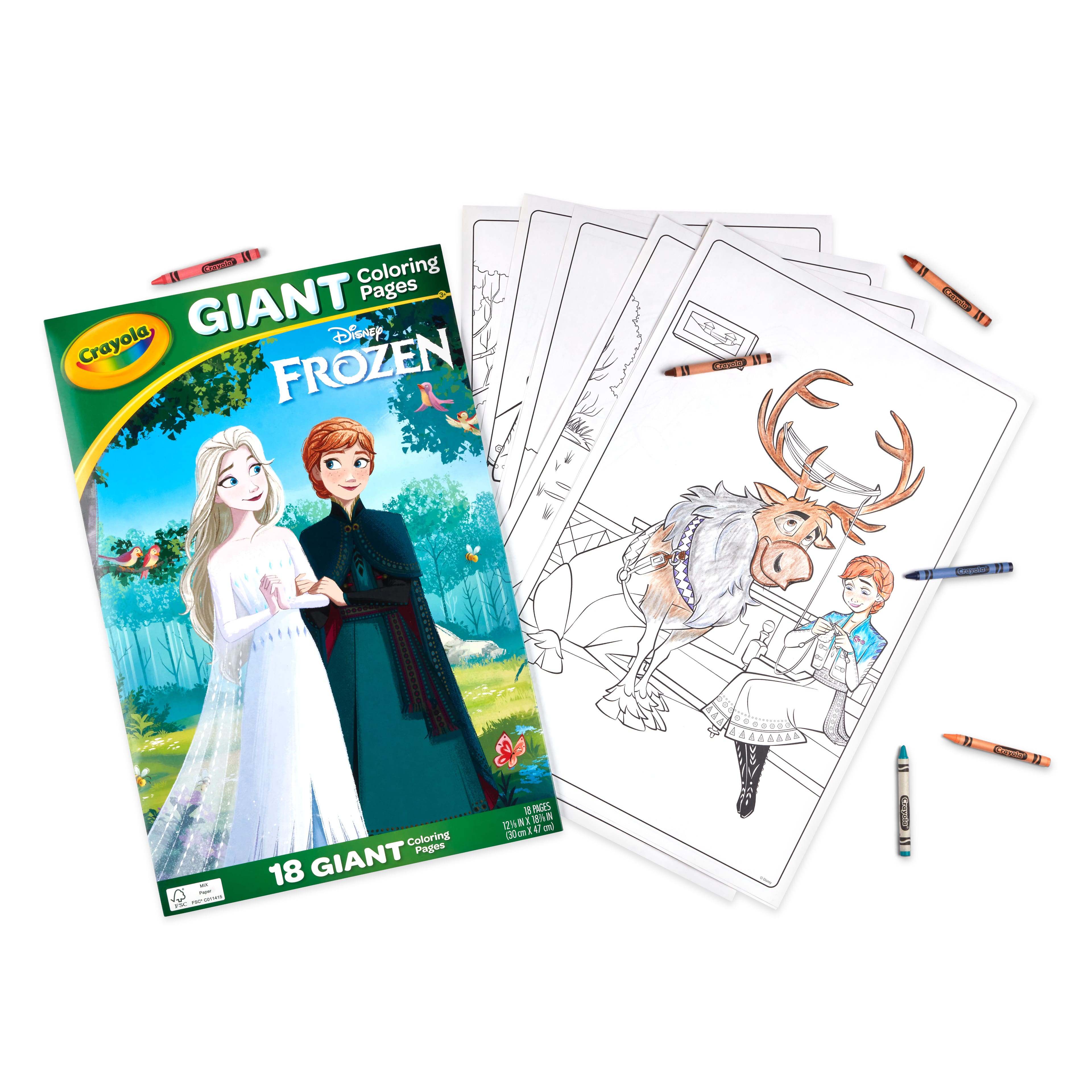 12 Packs: 18 ct. (216 total) Crayola® Disney Frozen 2 Giant Coloring Pages