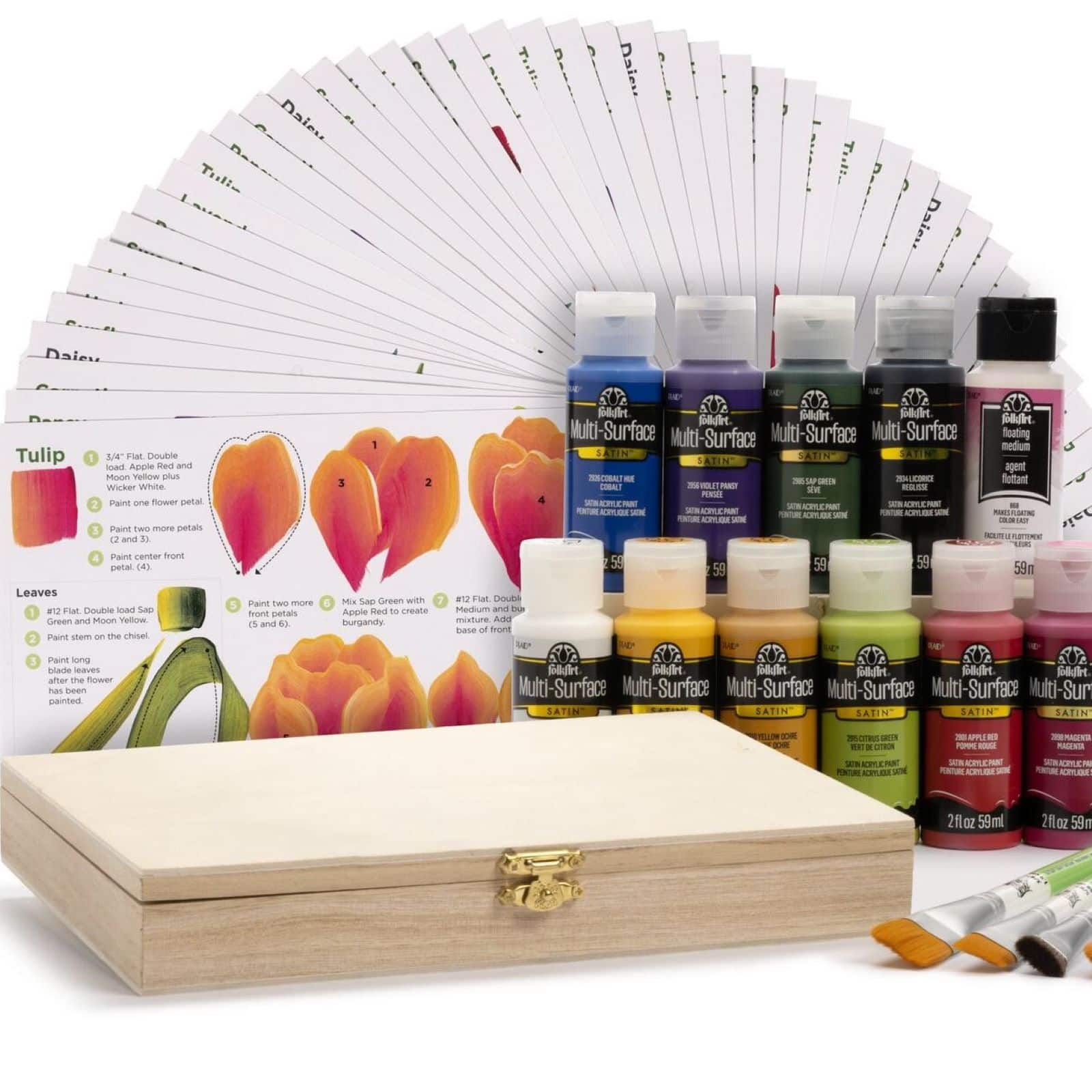 Let's Paint with FolkArt® One Stroke™ A-Z of Floral Painting Kit