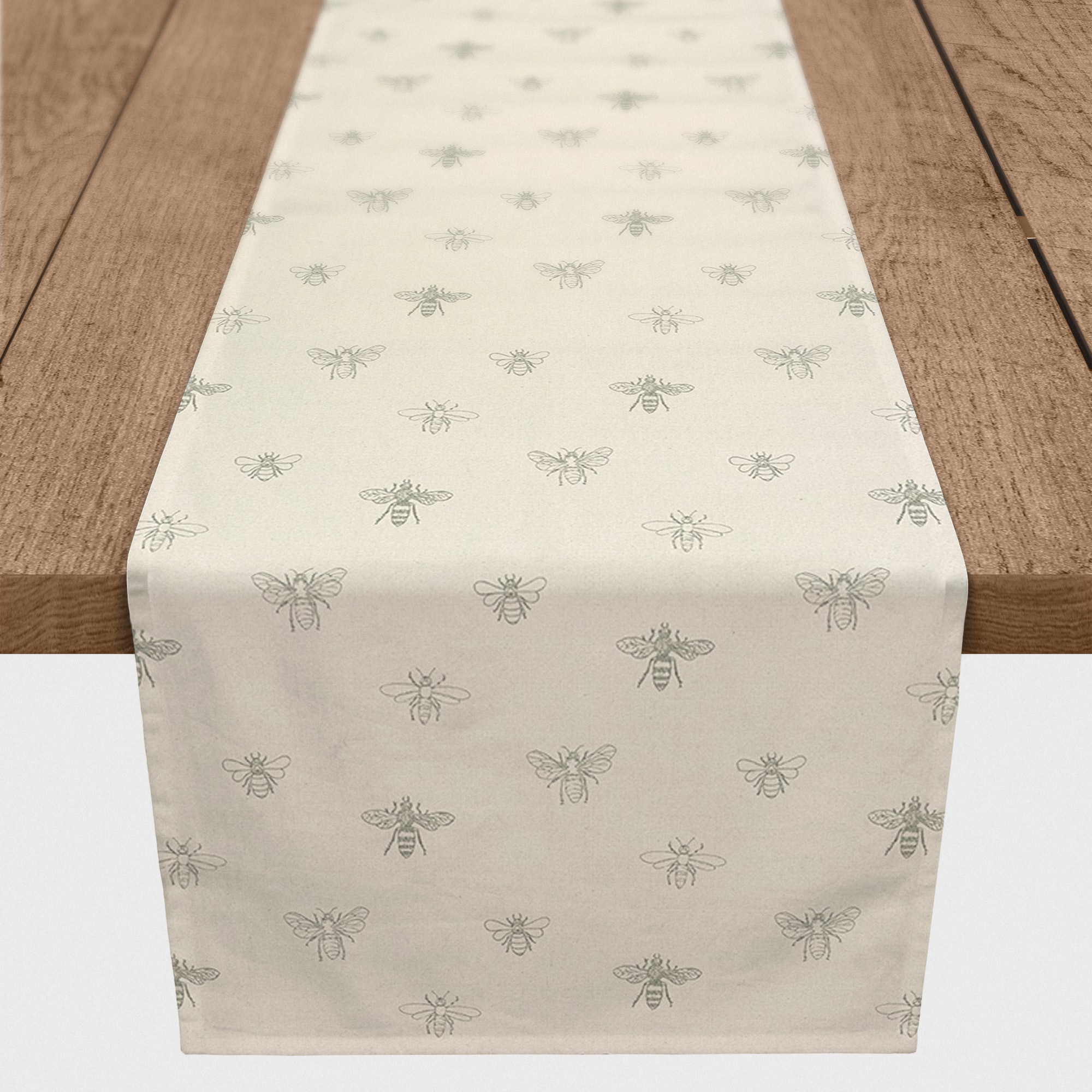 Delicate Bee Pattern Cotton Twill Runner
