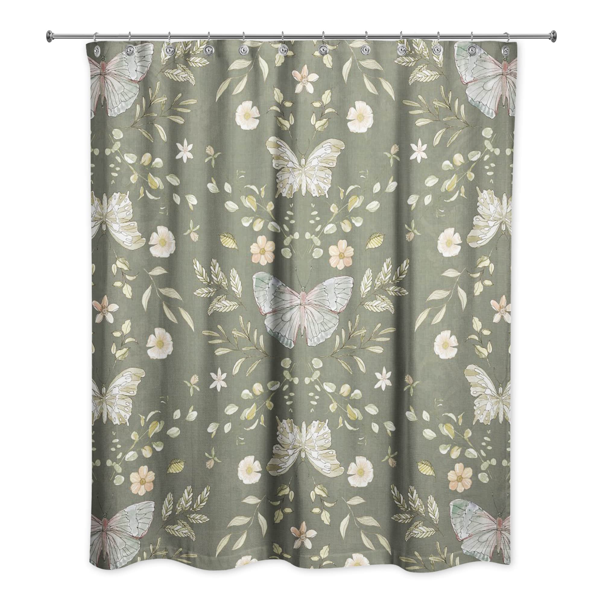 Butterfly Pattern Shower Curtain