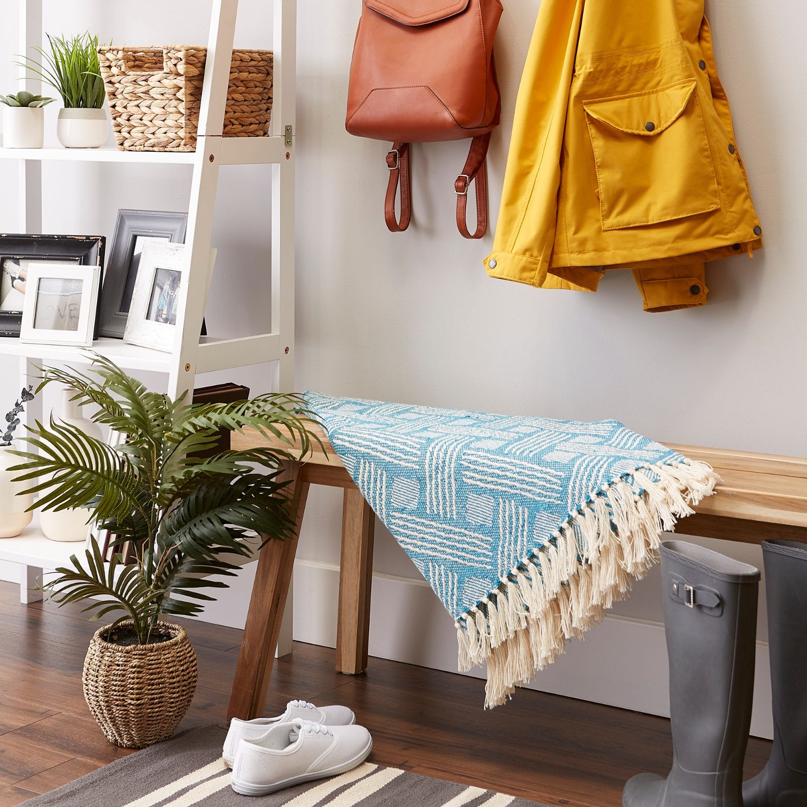 DII® Teal Basket Weave Woven Throw
