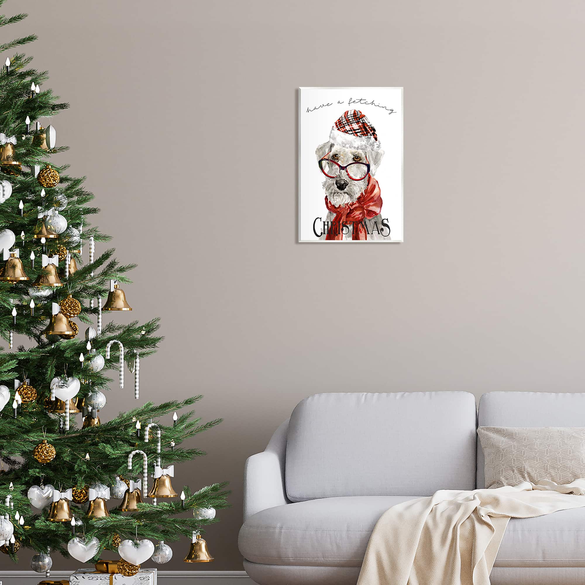 Stupell Industries Have a Fetching Christmas Dog Wall Plaque Art