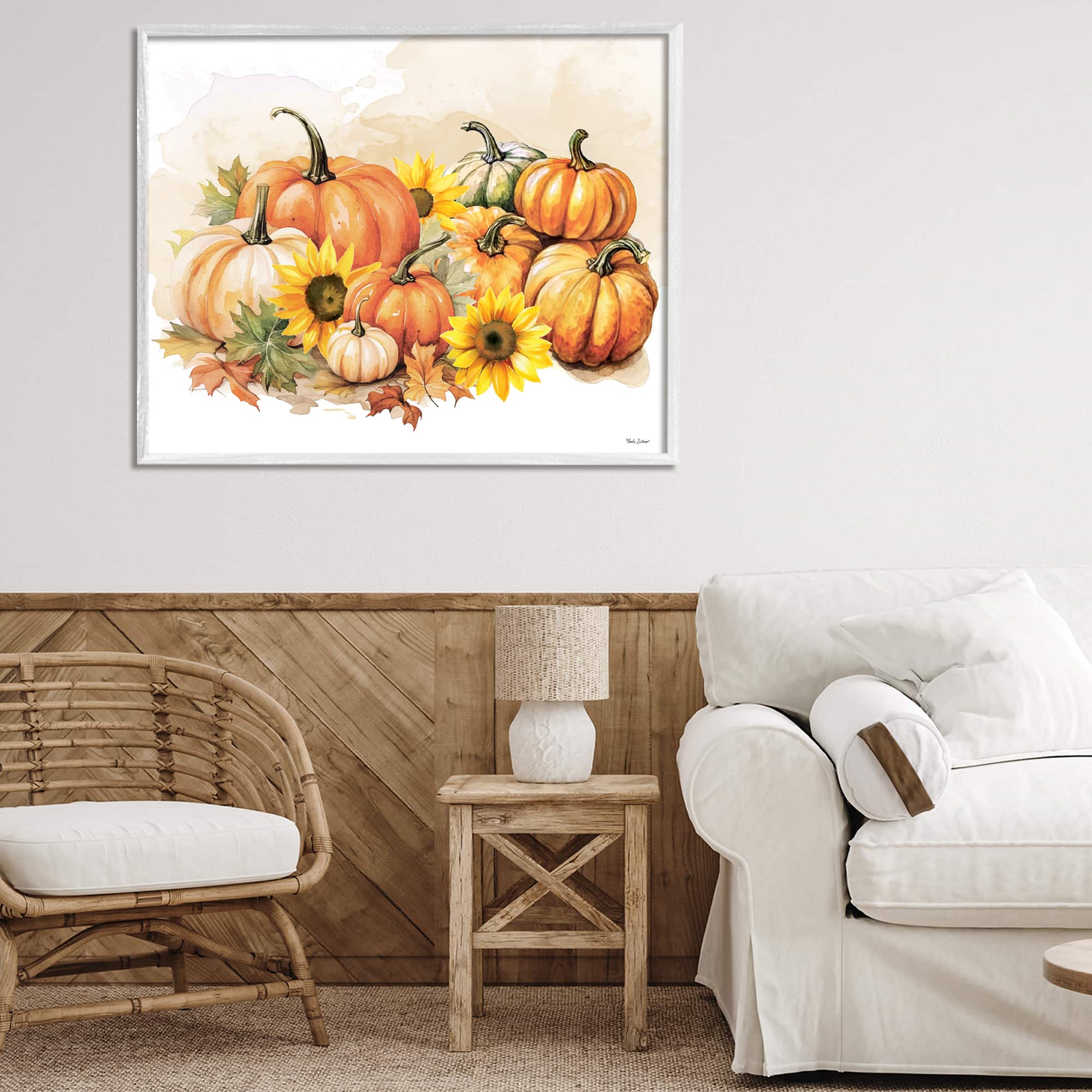 Stupell Industries Pumpkin & Sunflower Bundle Framed Giclee Art