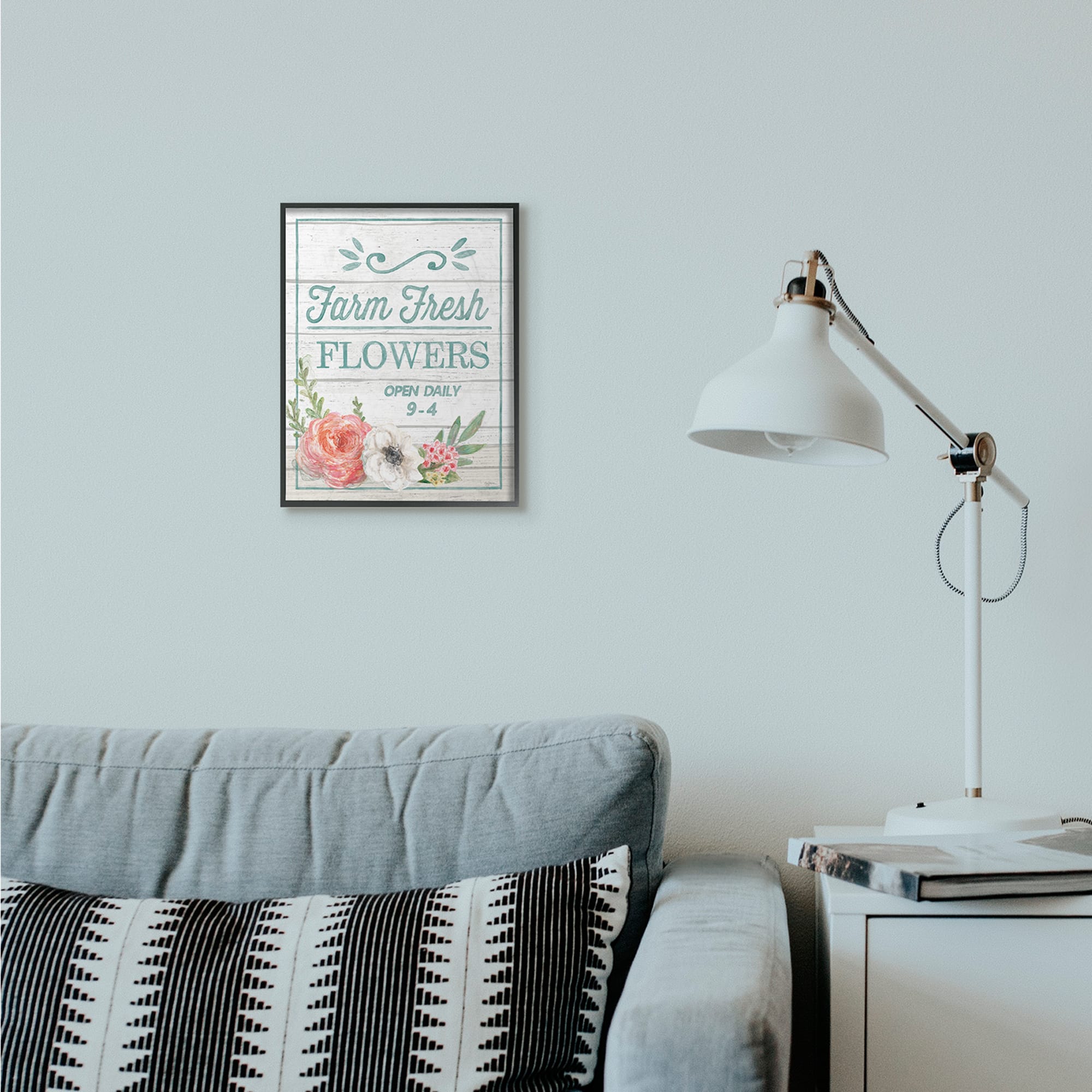 Stupell Industries Farm Fresh Flowers Black Framed Wall Art
