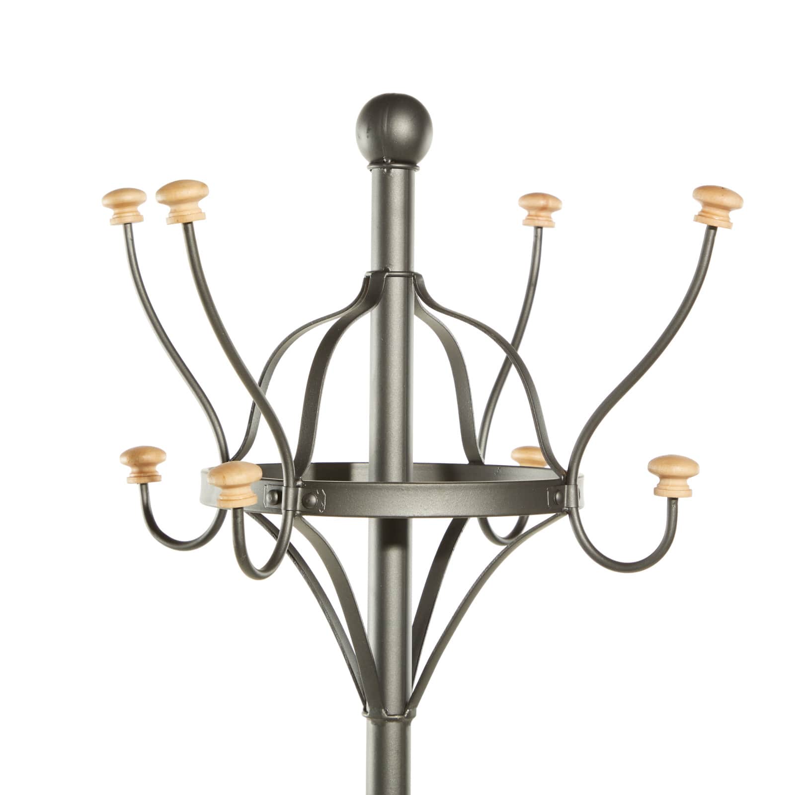 Black Metal Industrial Coat Rack, 19" x 77"