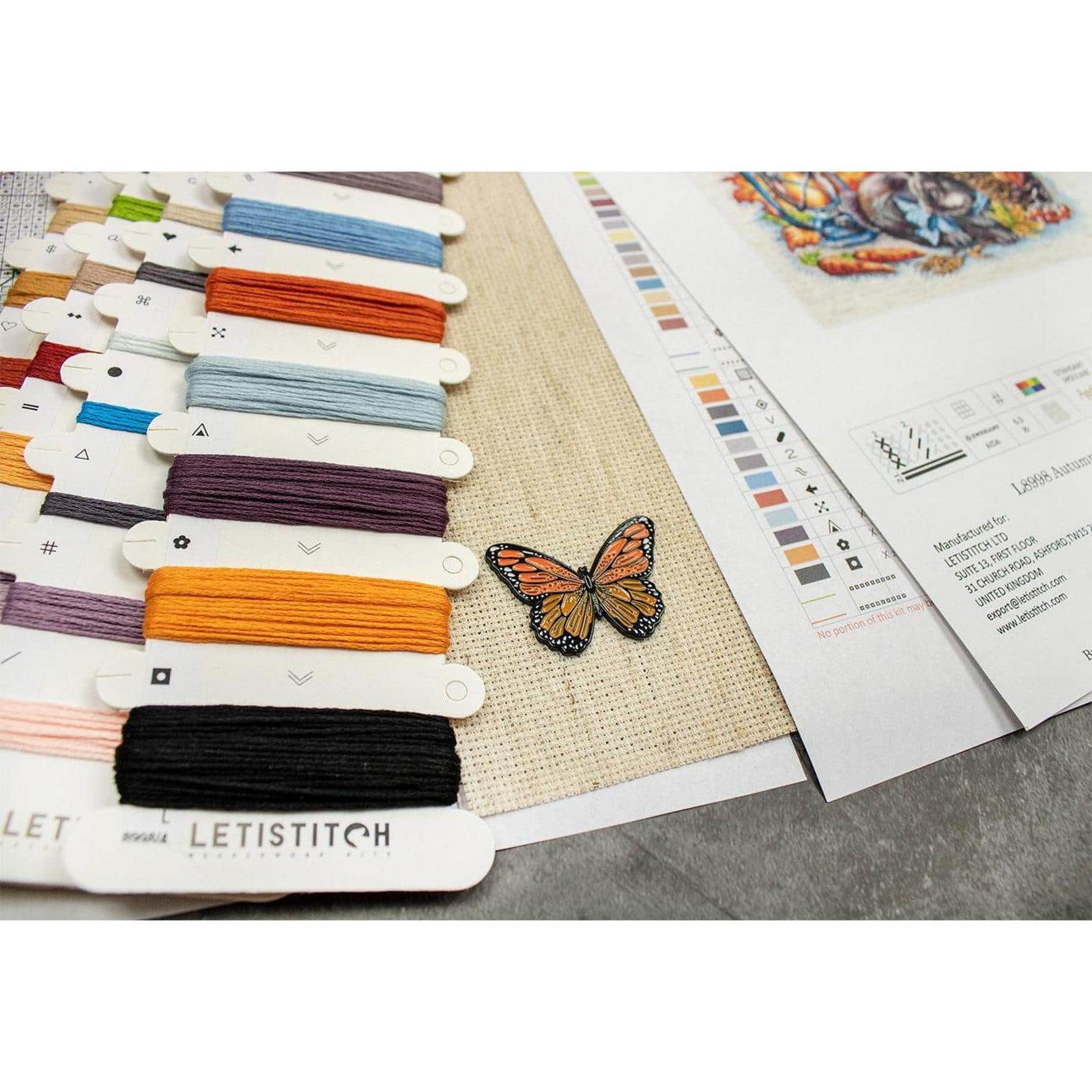 LetiStitch Autumn with a Rabbit Counted Cross Stitch Kit