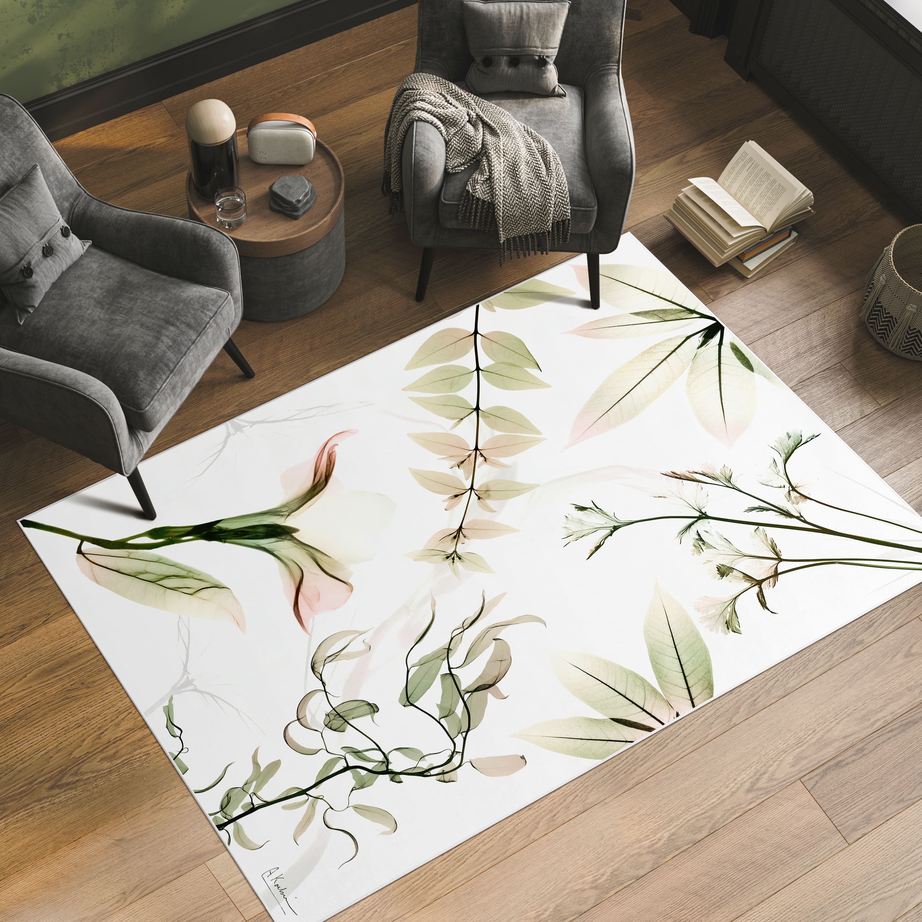 Empire Art Direct 5ft. x 7.5ft. Harmony of Existence I Tapis D'Art Flowers Area Rug