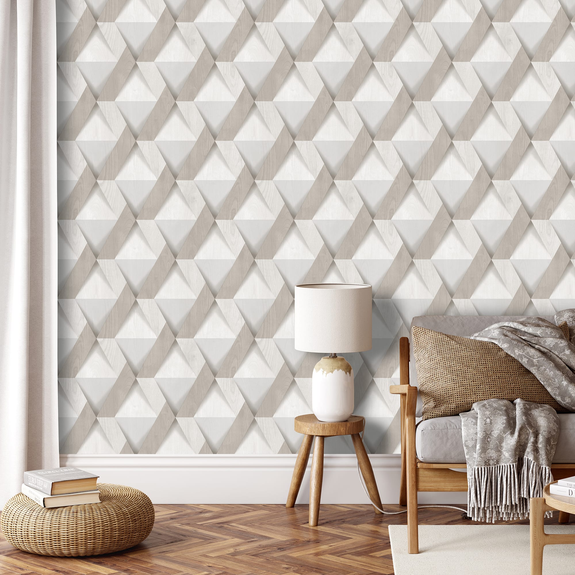 Designs Direct Modern Losange Wood Wallpaper